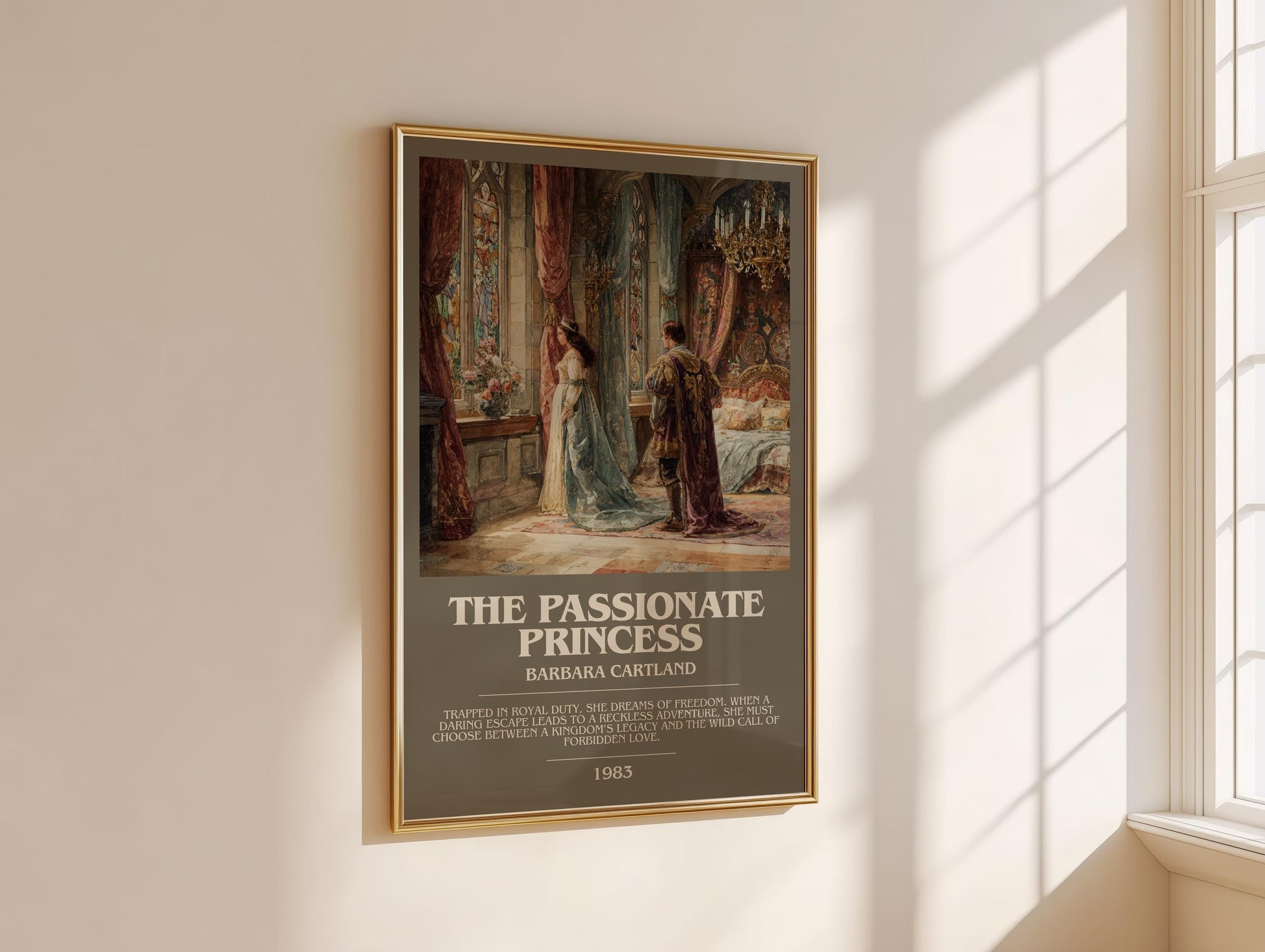 The Passionate Princess by Barbara Cartland | Descriptive Modern Book Art | Poster