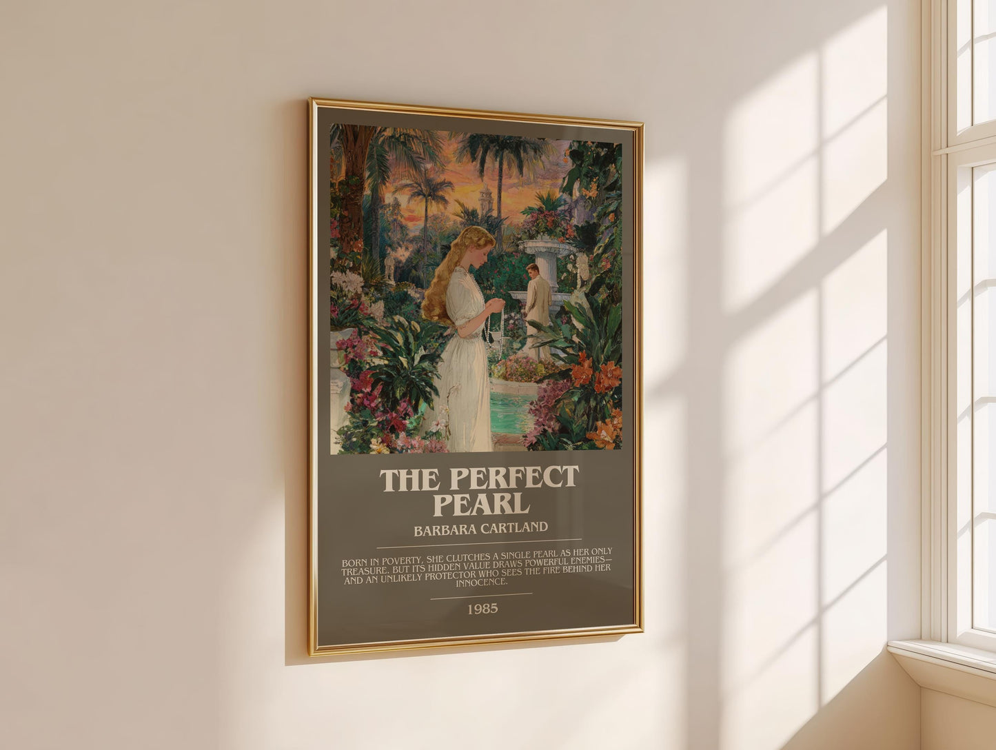 The Perfect Pearl by Barbara Cartland | Descriptive Modern Book Art | Poster