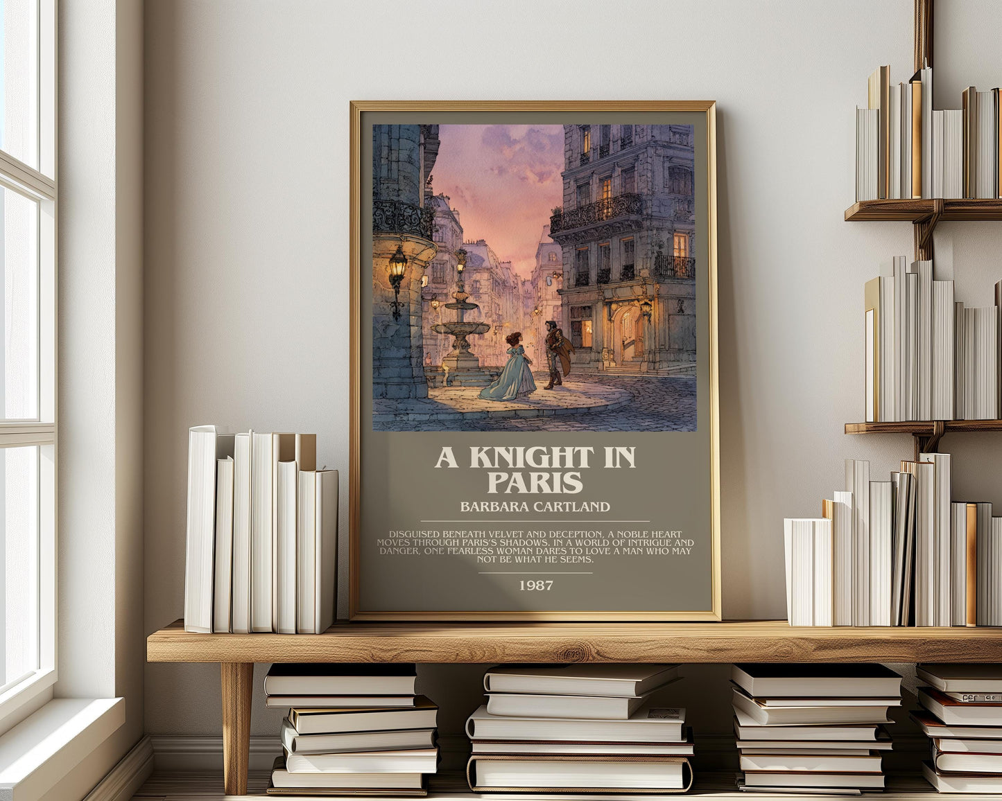 The Knight In Paris by Barbara Cartland | Descriptive Modern Book Art | Poster