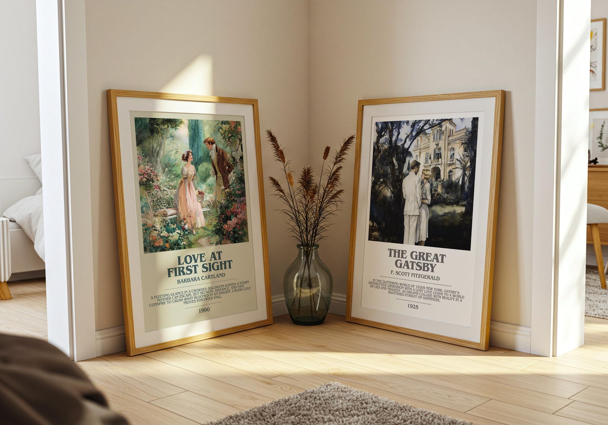 Love At First Sight by Barbara Cartland | Descriptive Modern Book Art | Poster