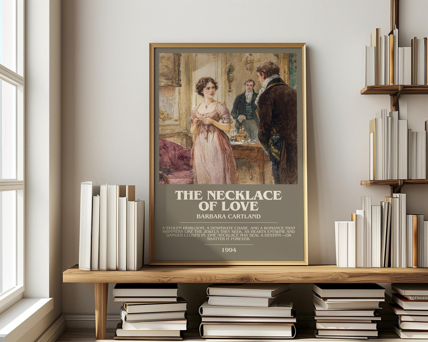 Necklace Of Love by Barbara Cartland | Descriptive Modern Book Art | Poster
