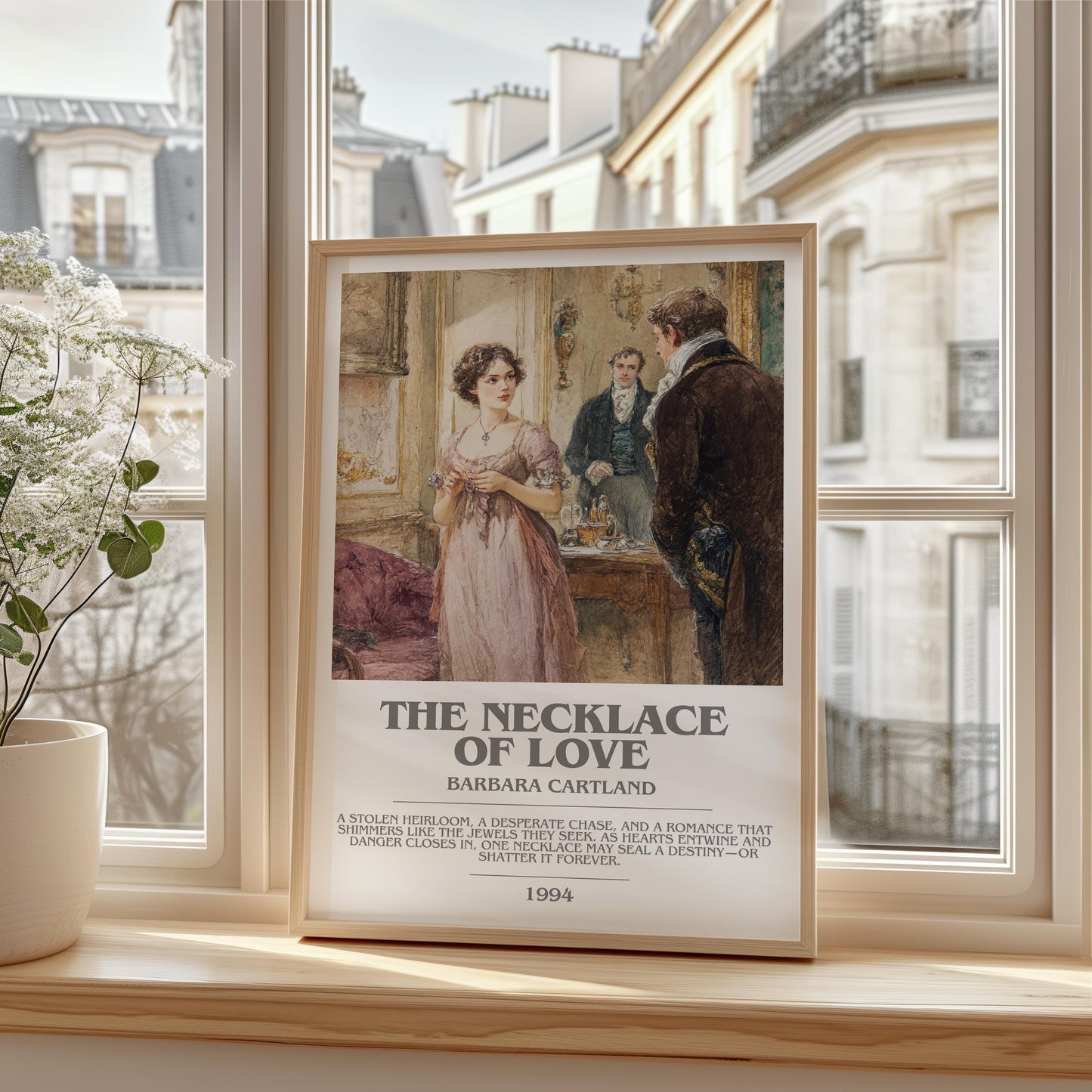 Necklace Of Love by Barbara Cartland | Descriptive Modern Book Art | Poster