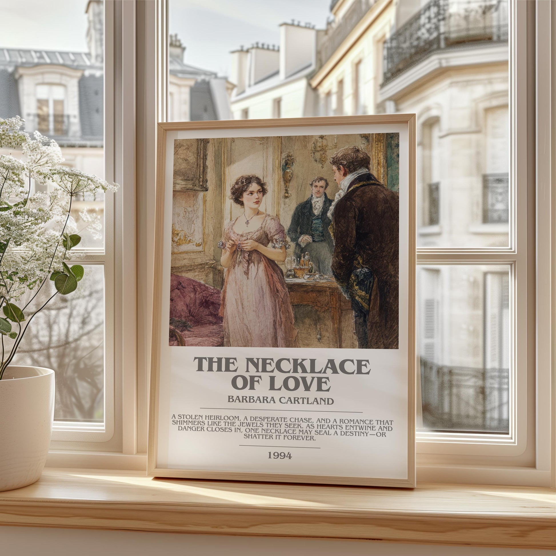 Necklace Of Love by Barbara Cartland | Descriptive Modern Book Art | Poster