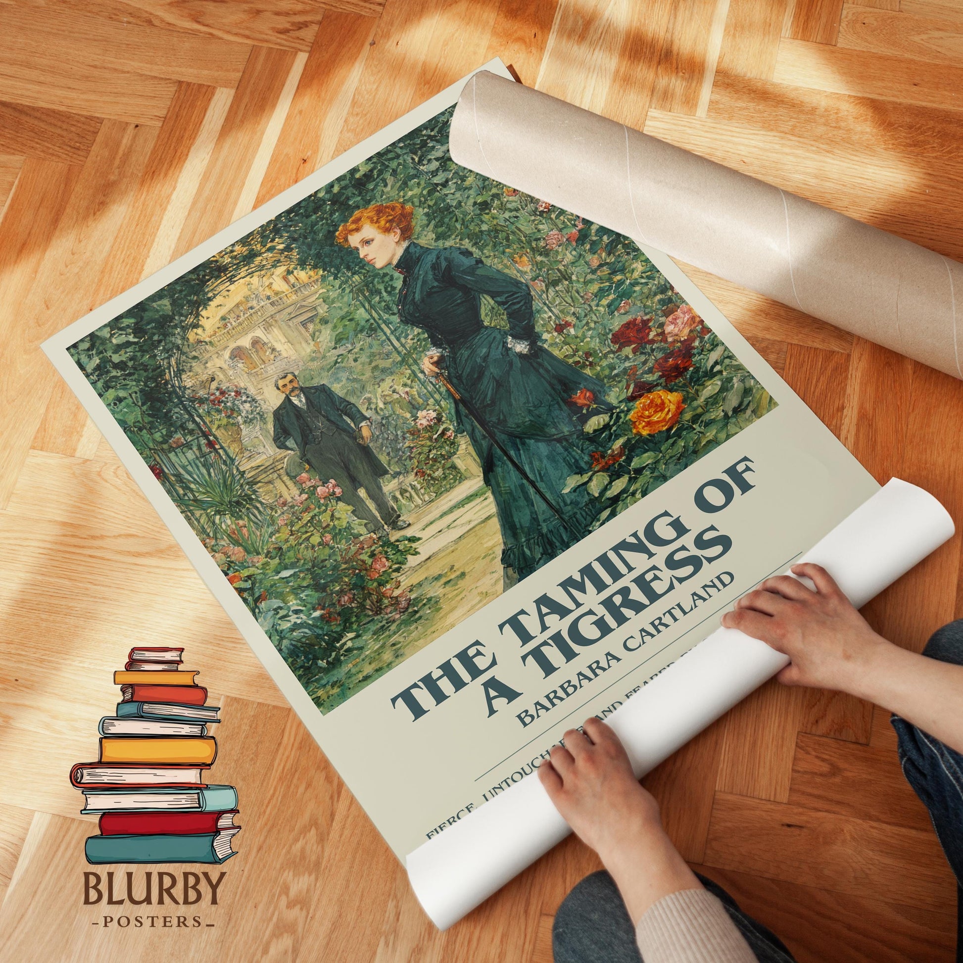 The Taming Of A Tigress by Barbara Cartland | Descriptive Modern Book Art | Poster