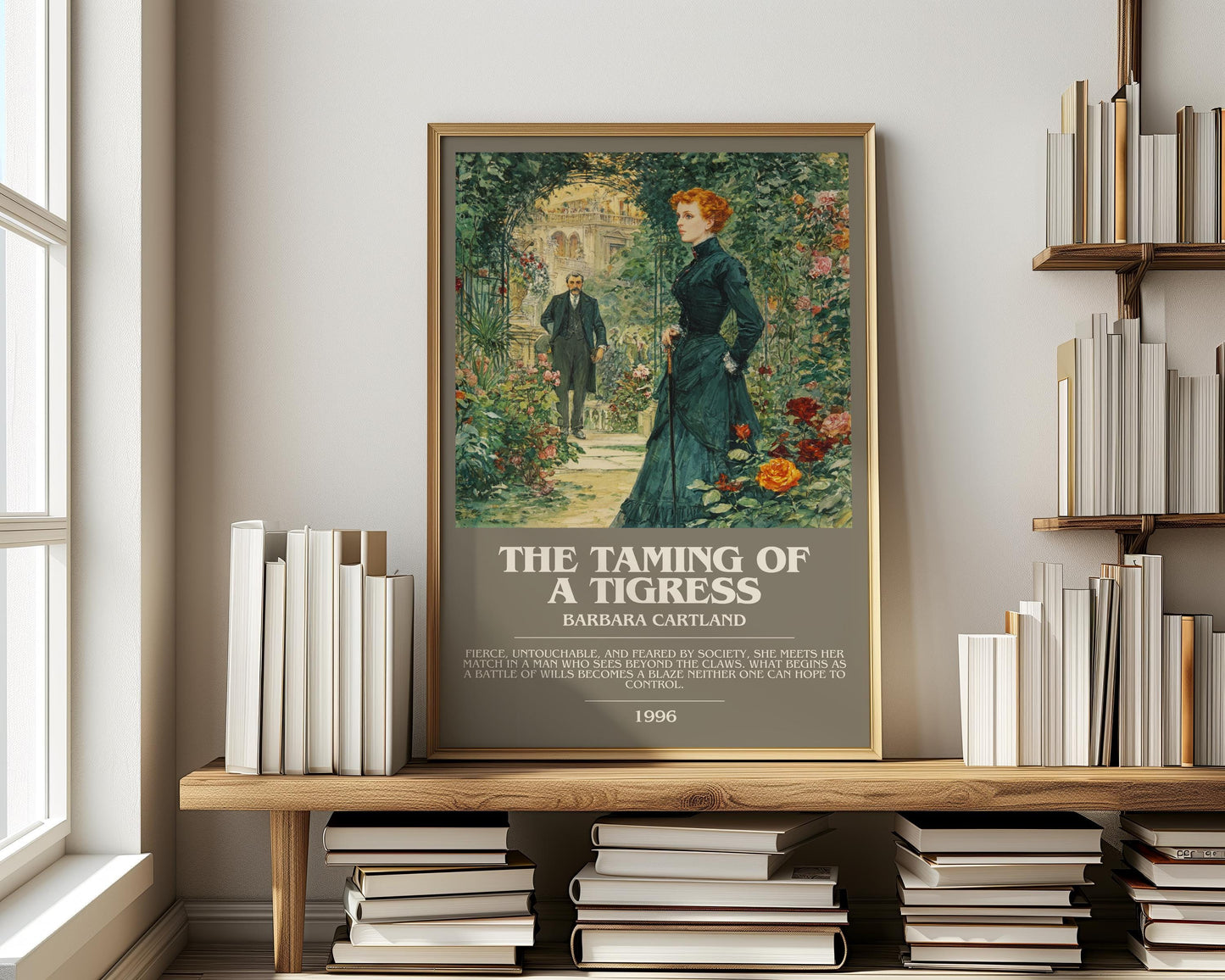 The Taming Of A Tigress by Barbara Cartland | Descriptive Modern Book Art | Poster