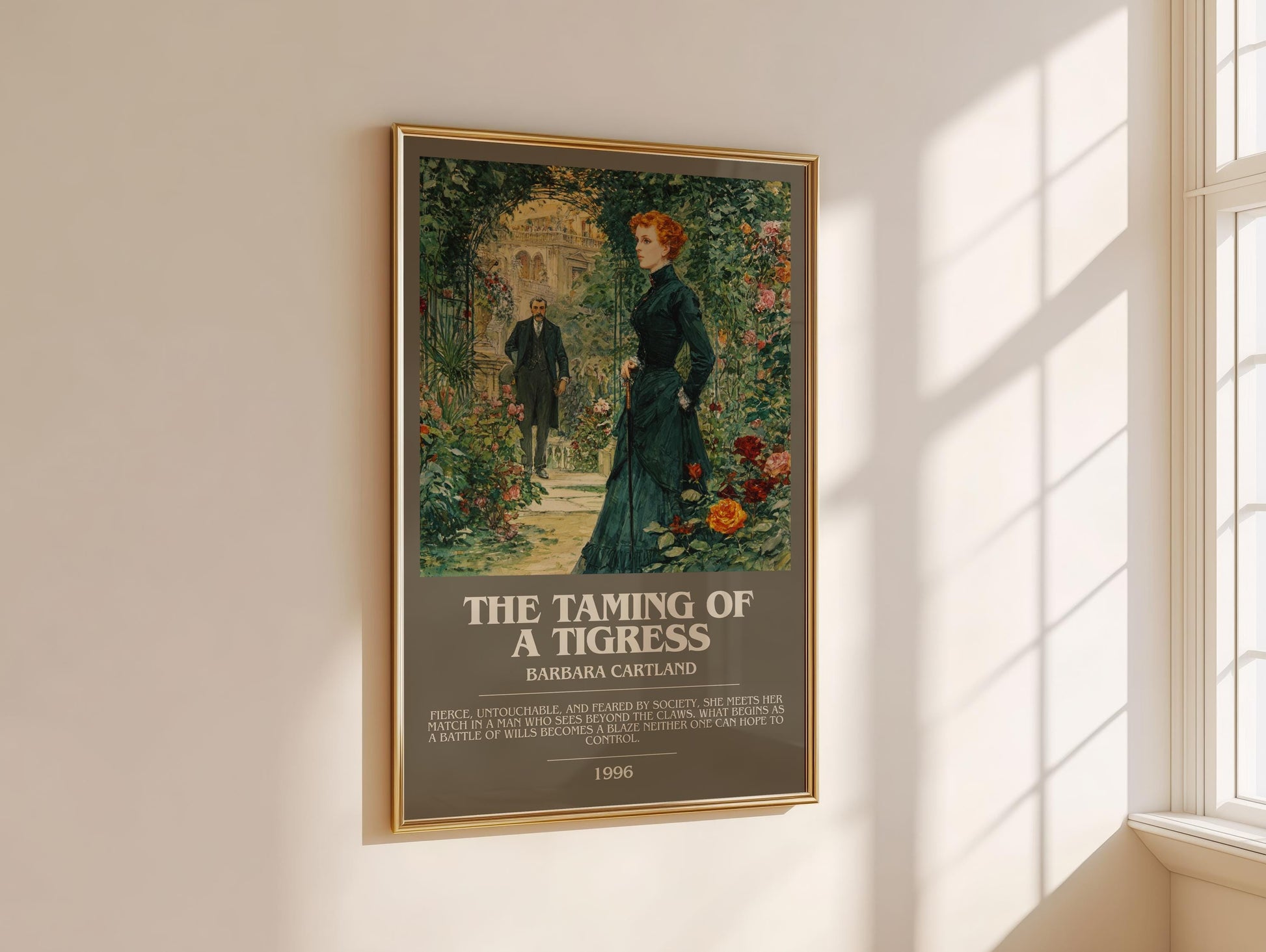 The Taming Of A Tigress by Barbara Cartland | Descriptive Modern Book Art | Poster