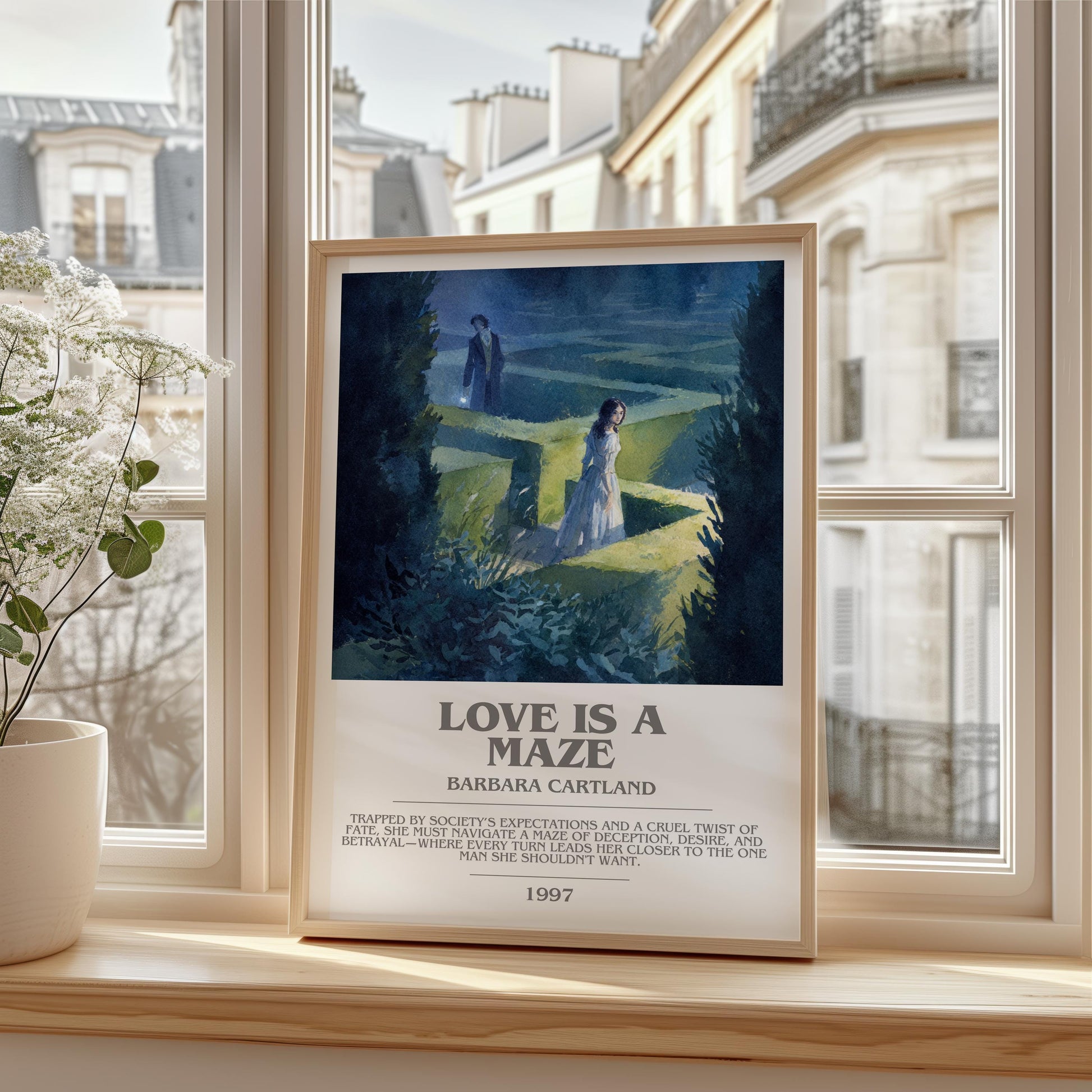 Love Is A Maze by Barbara Cartland | Descriptive Modern Book Art | Poster