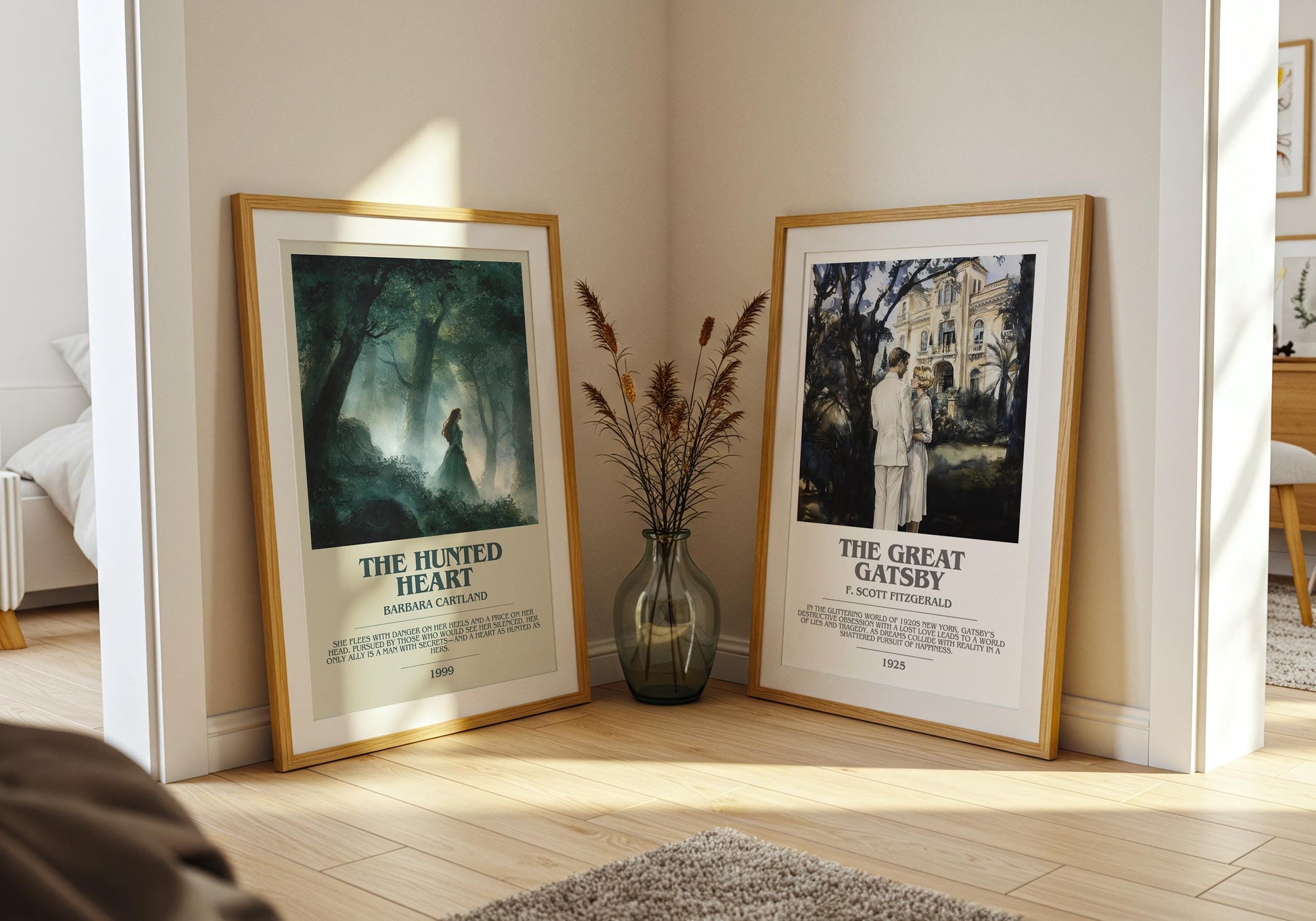 The Hunted Heart by Barbara Cartland | Descriptive Modern Book Art | Poster