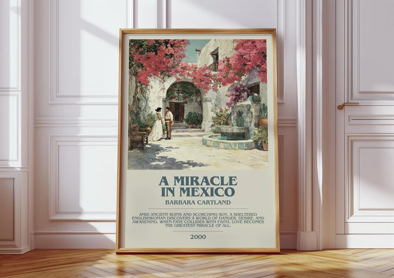 A Miracle in Mexico bookish print in frame leaning in hallway – childrens wall art
