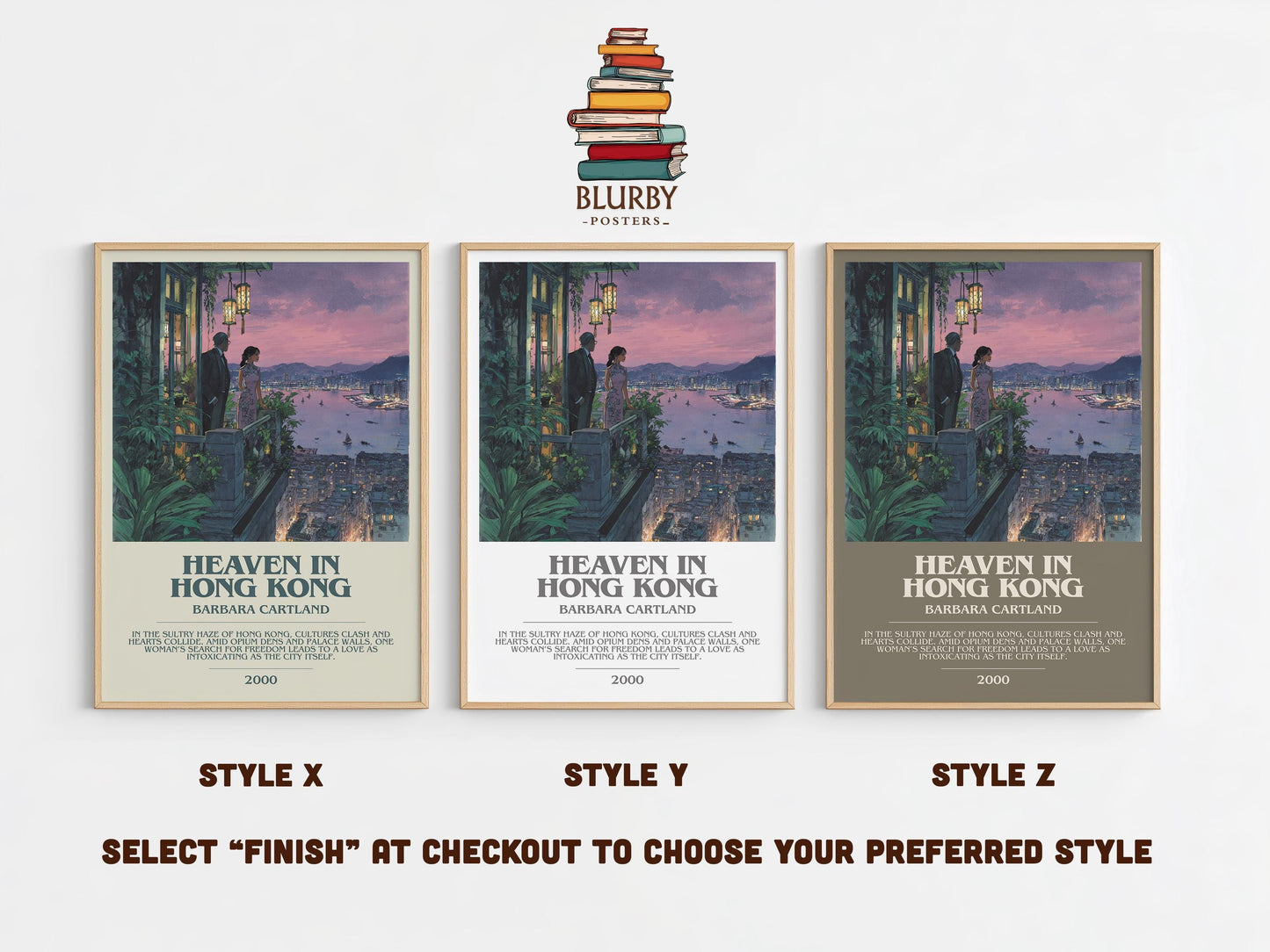 Heaven In Hong Kong by Barbara Cartland | Descriptive Modern Book Art | Poster