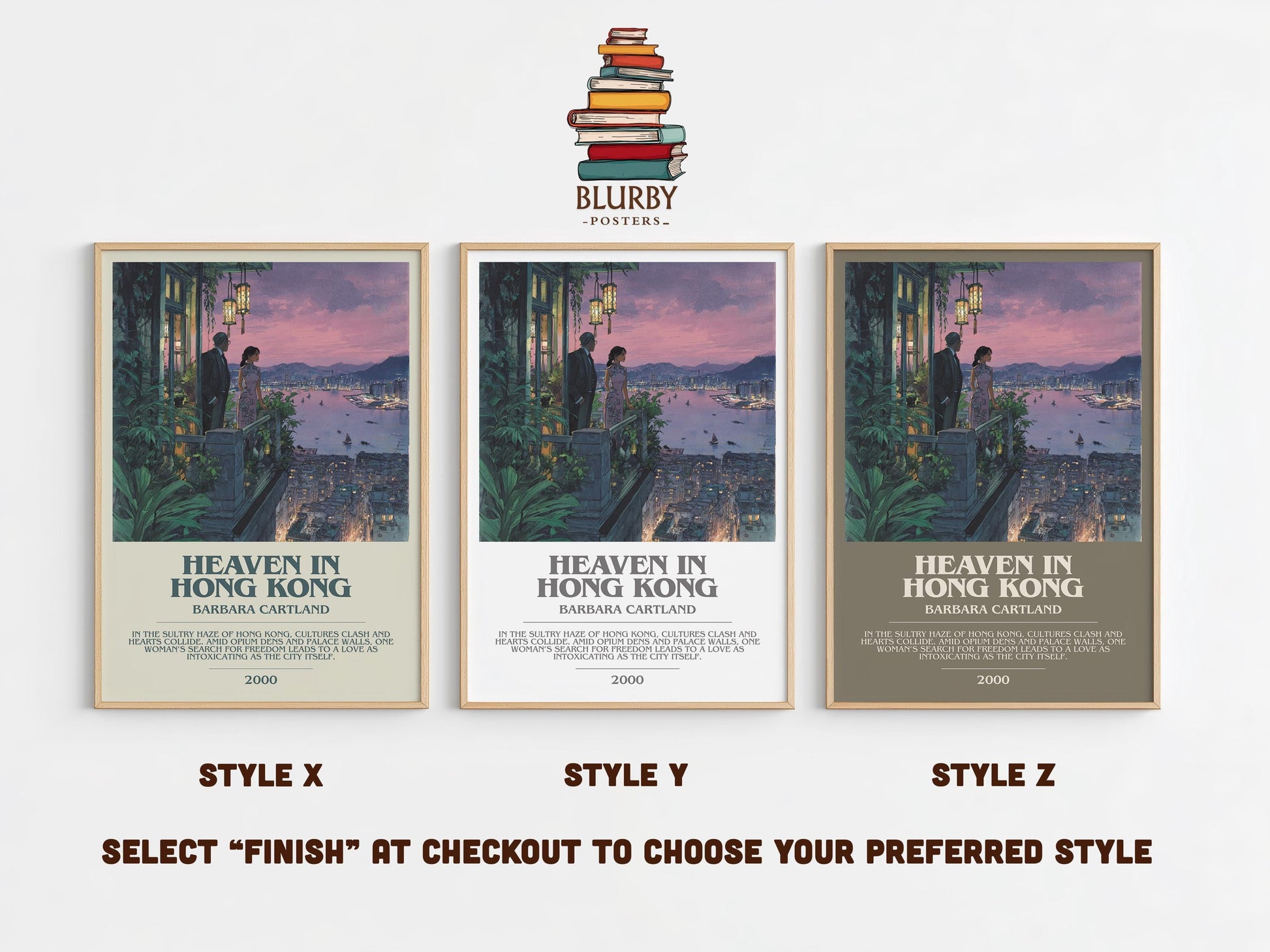 Heaven In Hong Kong by Barbara Cartland | Descriptive Modern Book Art | Poster