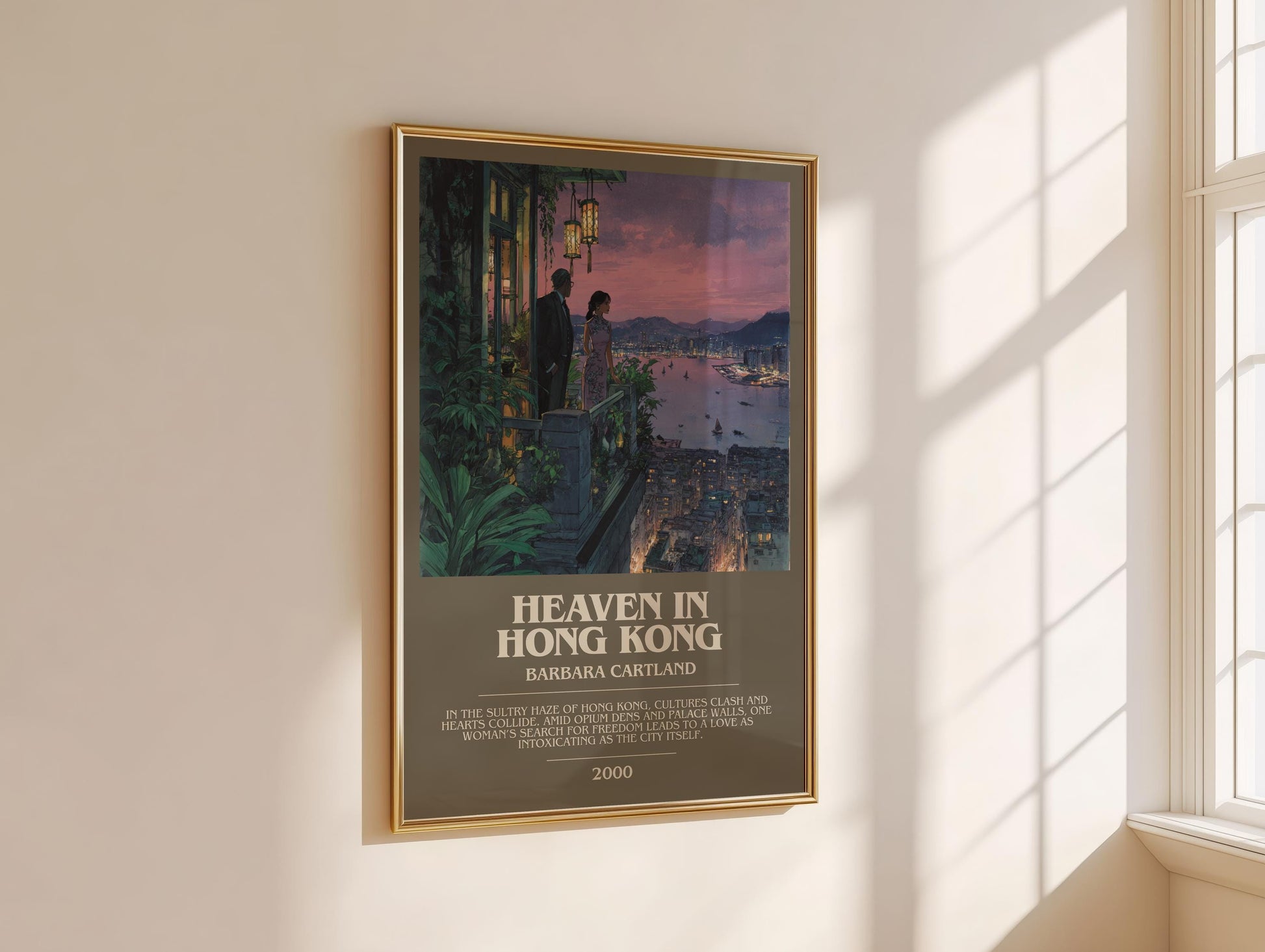 Heaven In Hong Kong by Barbara Cartland | Descriptive Modern Book Art | Poster