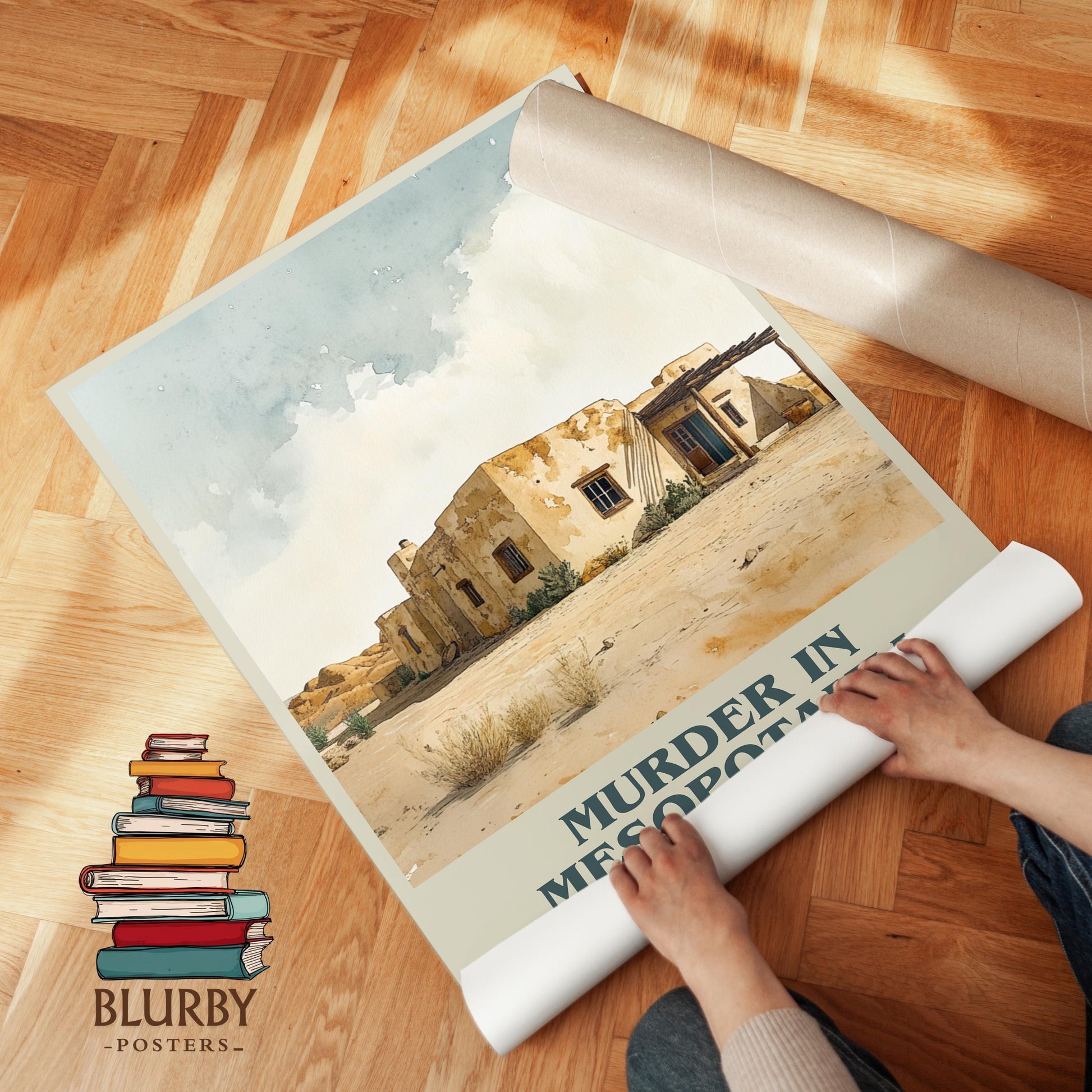 Murder in Mesopotamia book cover literary print detail – Agatha Christie book art