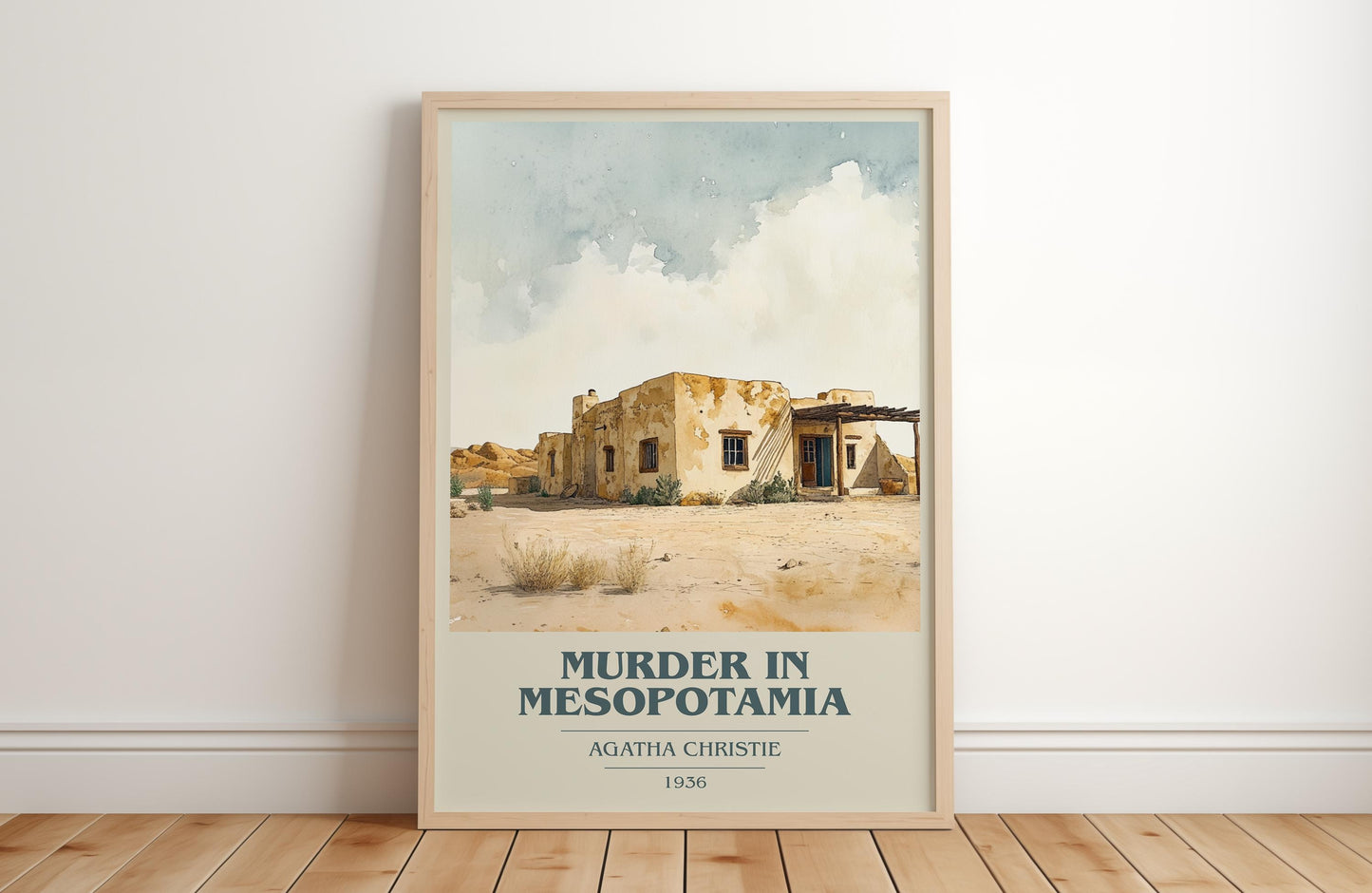 Murder in Mesopotamia book cover poster colour and style options – Agatha Christie book art