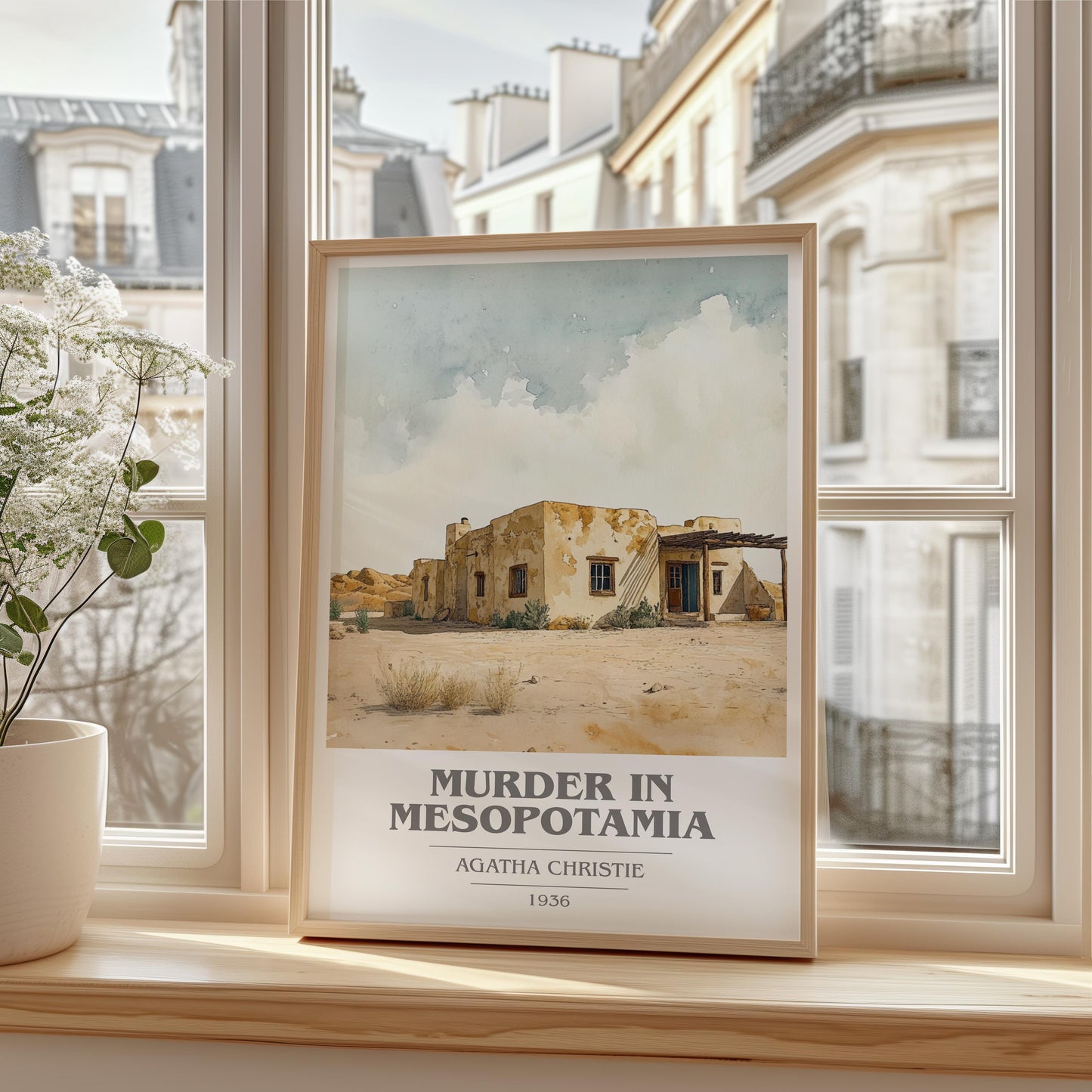 Murder in Mesopotamia book cover book poster framed on wall – mystery wall art