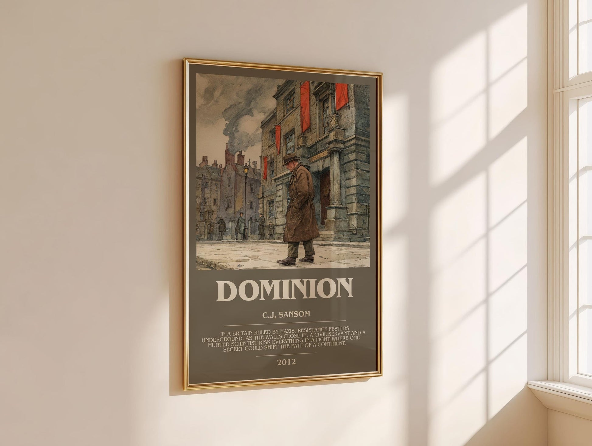 Dominion bookish book poster framed on wall – historical fiction wall art