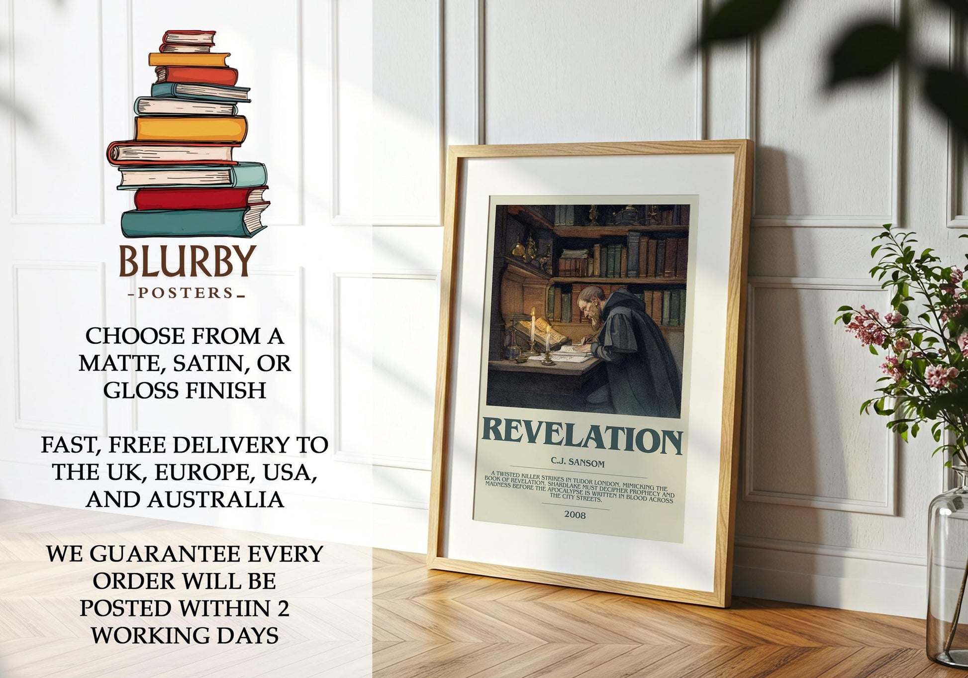 Revelation book poster packaging – museum-quality print rolled in protective tube