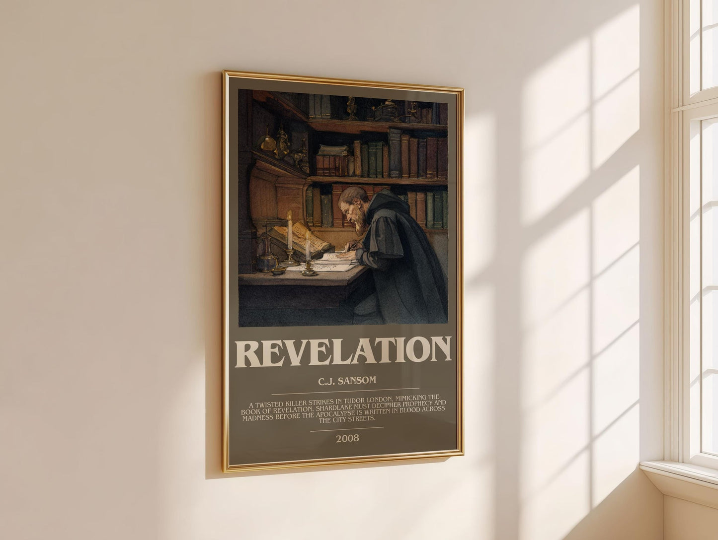 Revelation bookish book poster framed on wall – historical fiction wall art