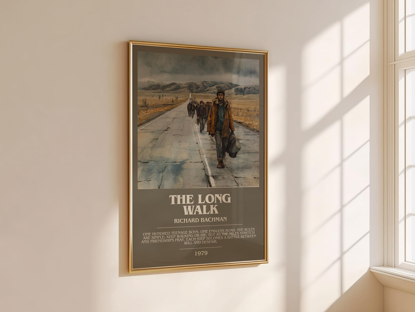The Long Walk bookish book poster framed on wall – dystopian wall art
