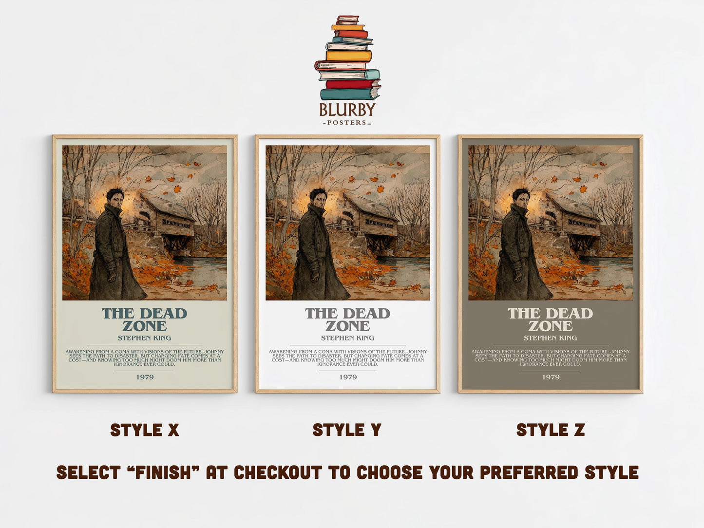 The Dead Zone bookish poster colour and style options – Stephen King book art