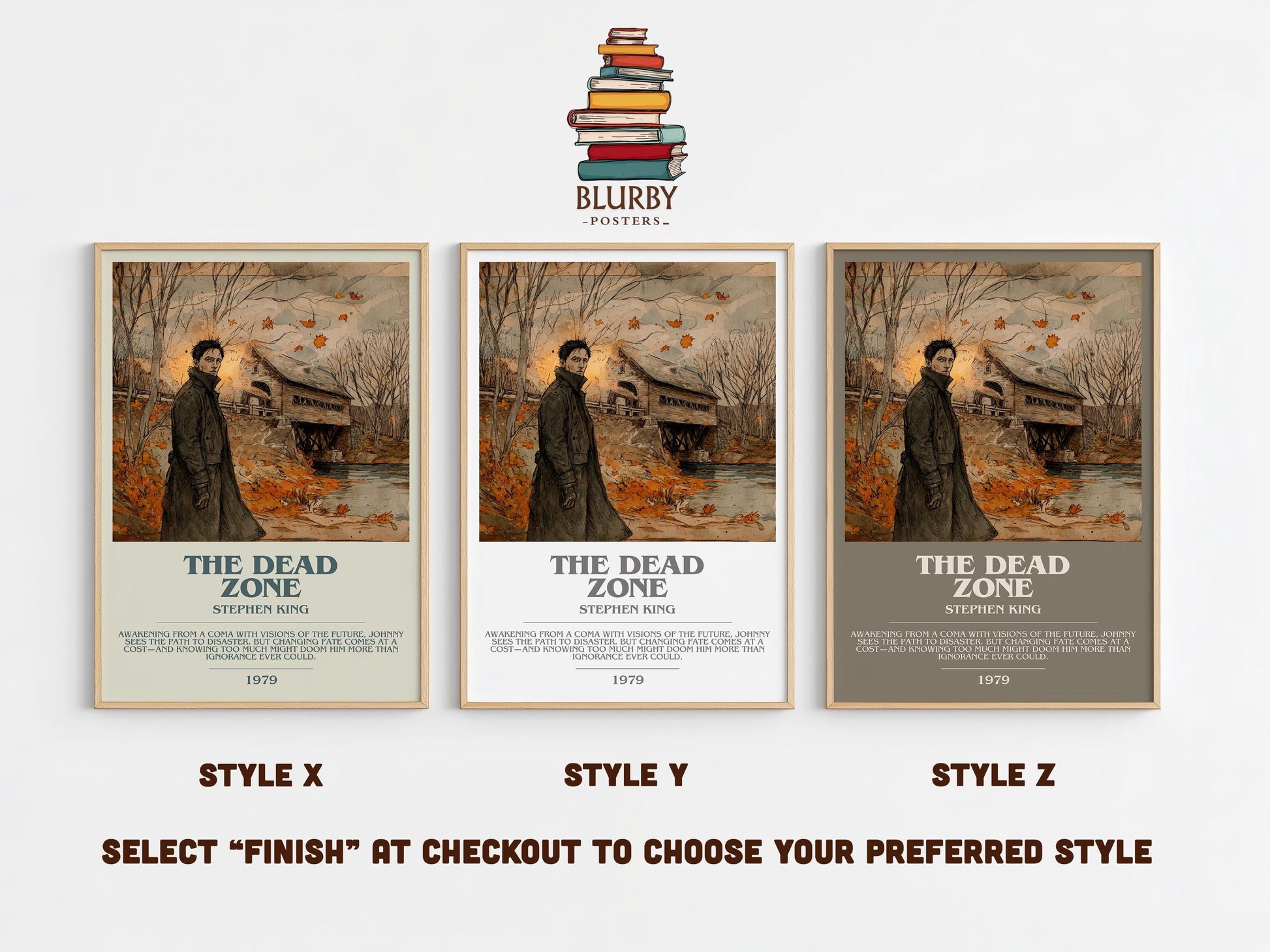 The Dead Zone bookish poster colour and style options – Stephen King book art