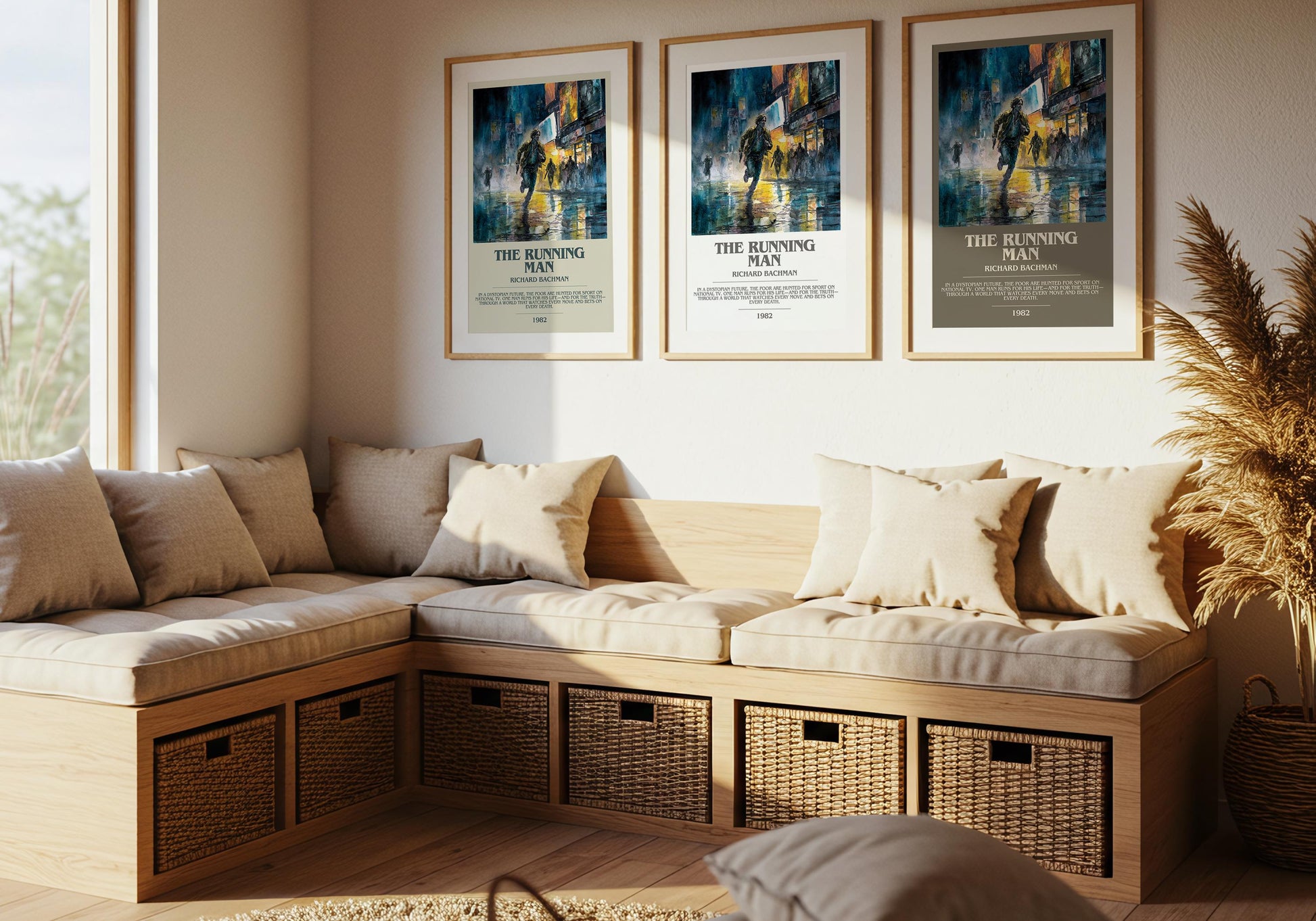 The Running Man bookish poster paired in gallery wall – literary art prints