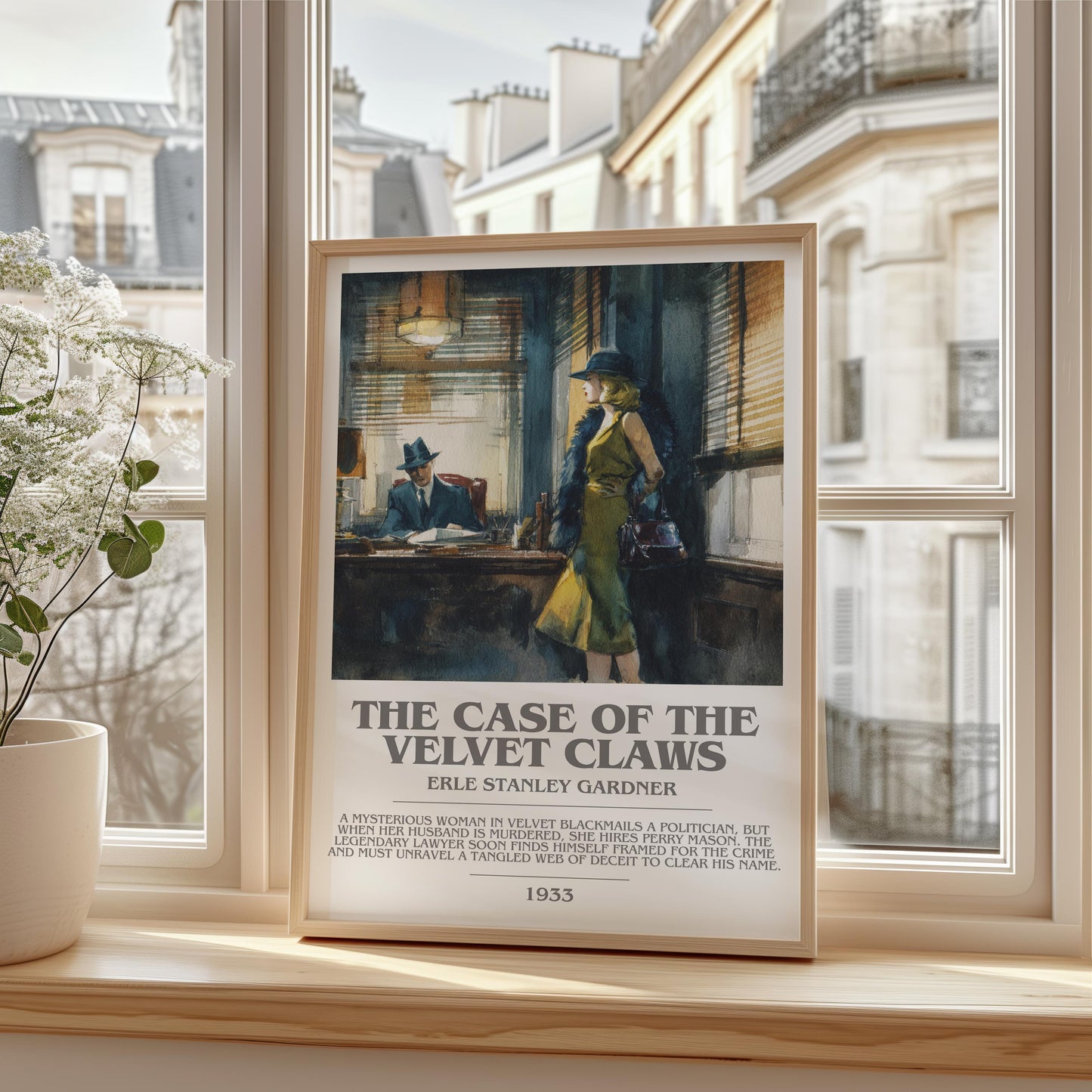 The Case of the Velvet Claws by Erle Stanley Gardner | Descriptive Modern Book Art | Poster