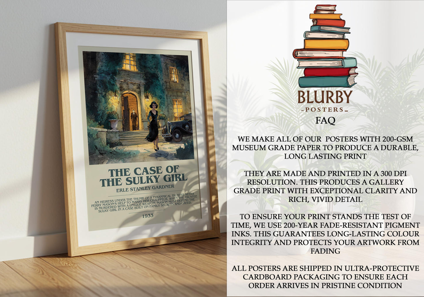 The Case of the Sulky Girl by Erle Stanley Gardner | Descriptive Modern Book Art | Poster