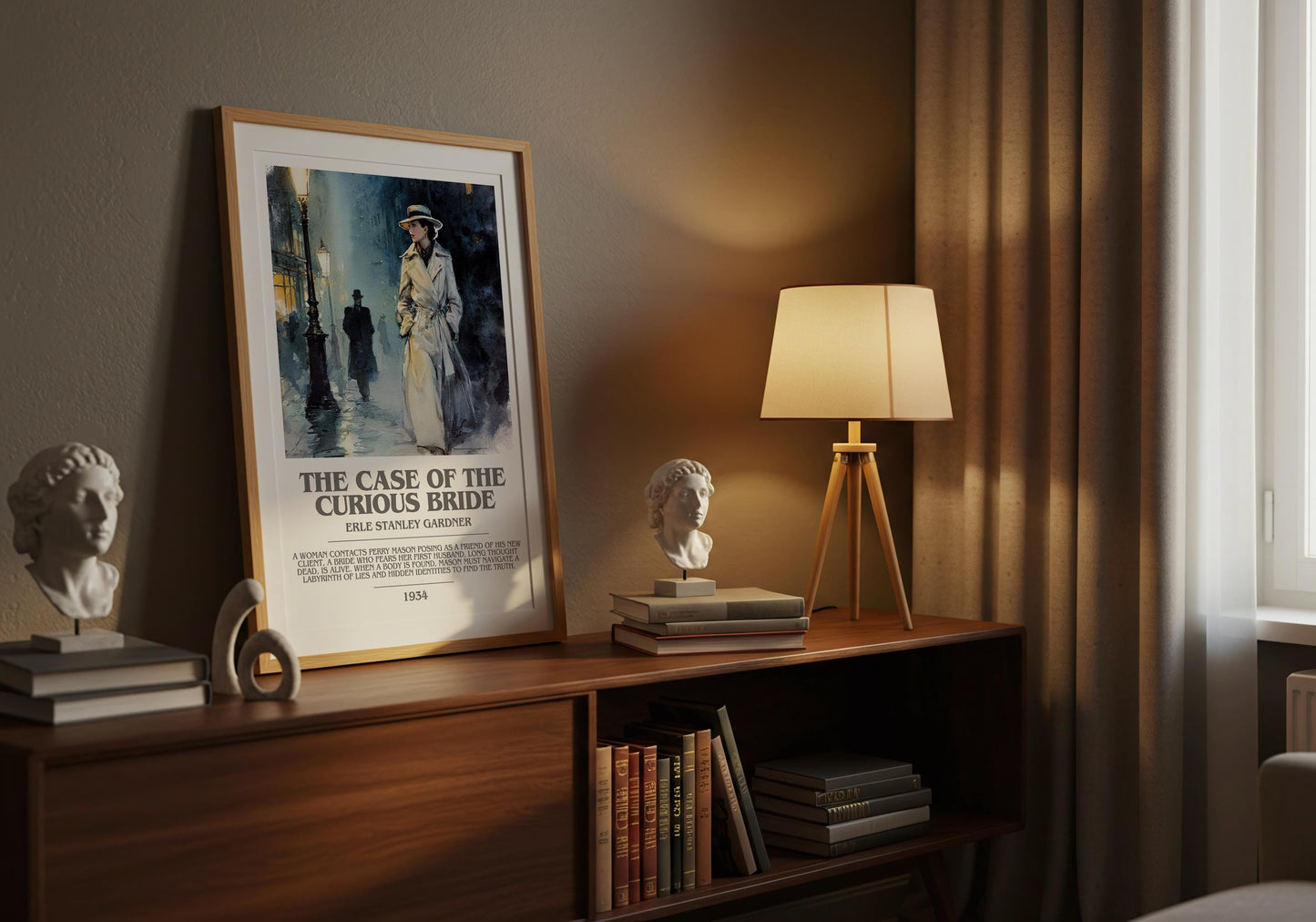 The Case of the Curious Bride by Erle Stanley Gardner | Descriptive Modern Book Art | Poster