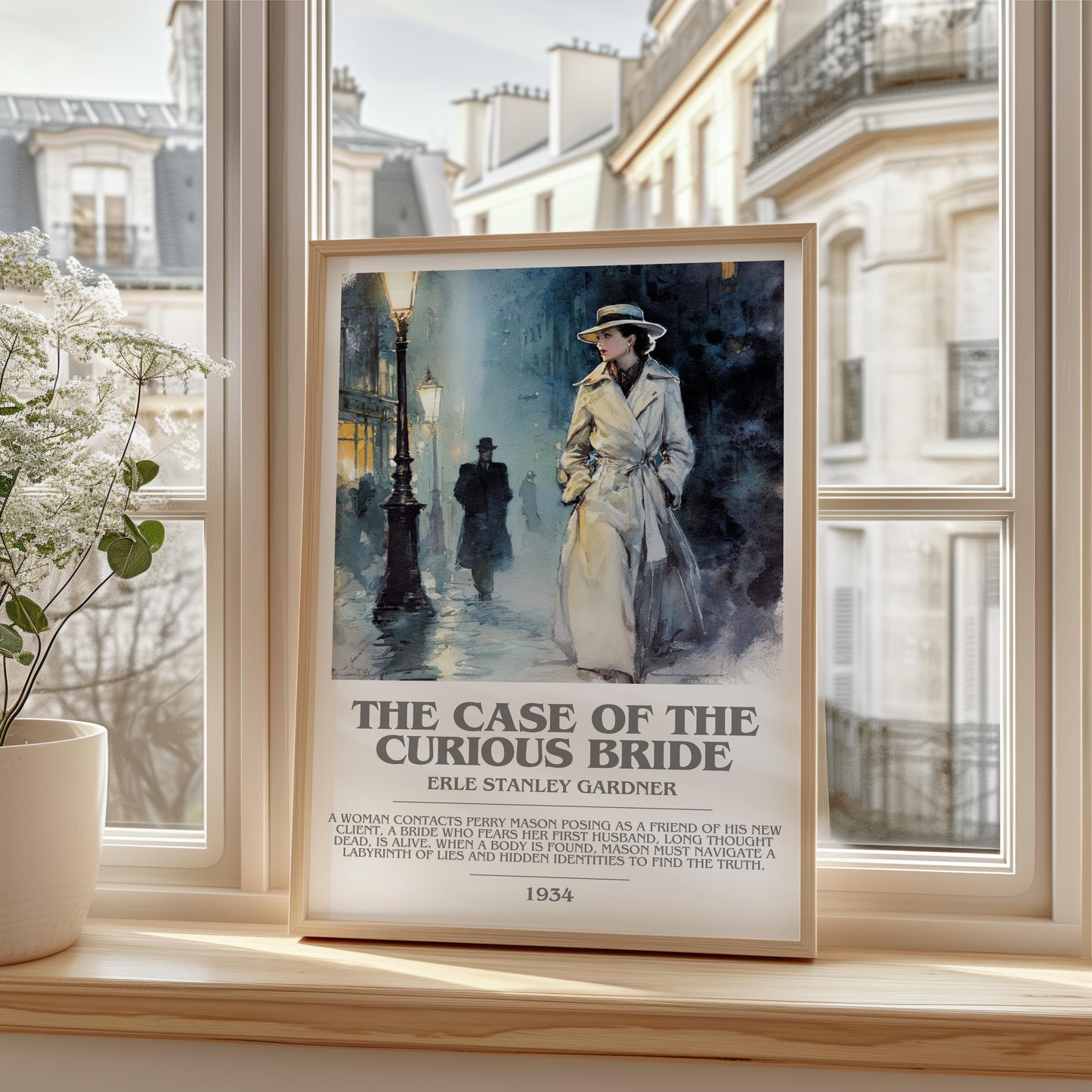 The Case of the Curious Bride by Erle Stanley Gardner | Descriptive Modern Book Art | Poster