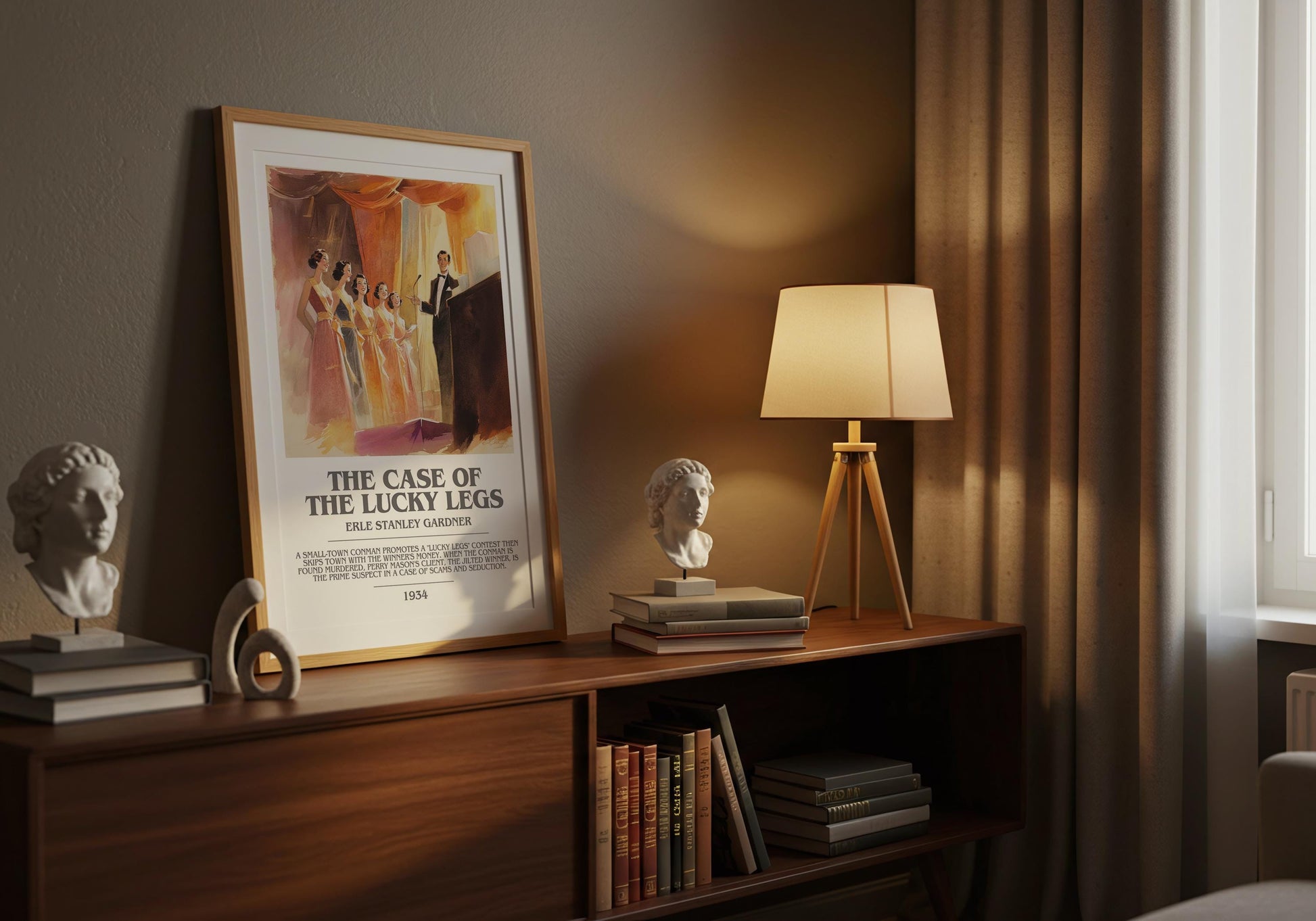 The Case of the Lucky Legs by Erle Stanley Gardner | Descriptive Modern Book Art | Poster