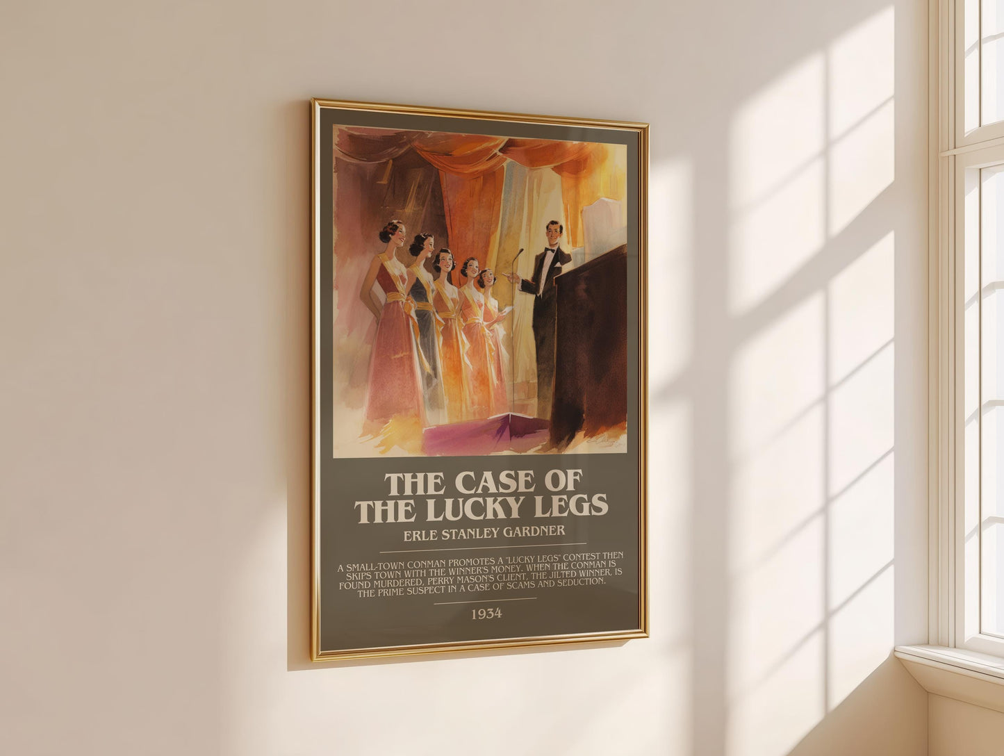 The Case of the Lucky Legs by Erle Stanley Gardner | Descriptive Modern Book Art | Poster