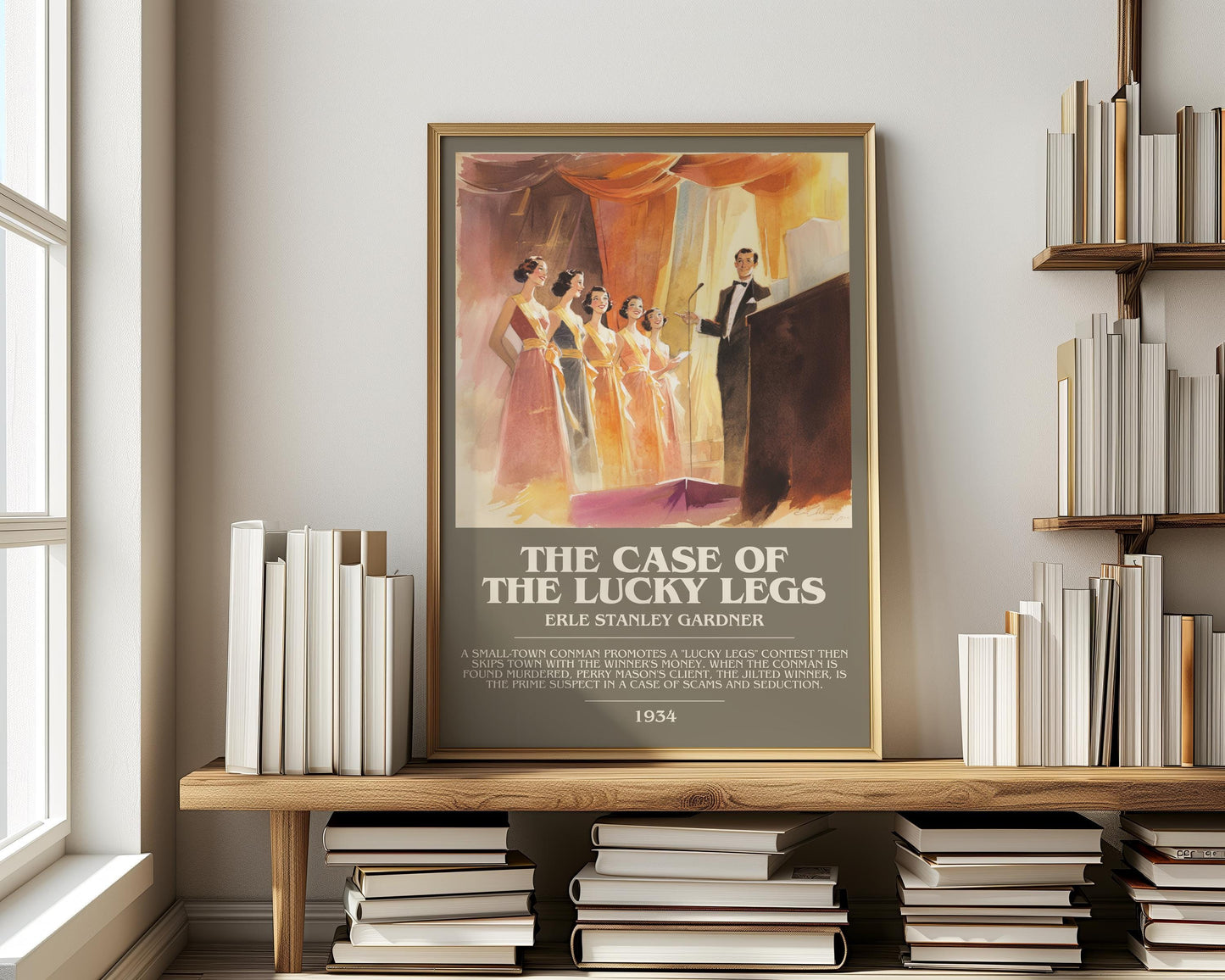The Case of the Lucky Legs by Erle Stanley Gardner | Descriptive Modern Book Art | Poster