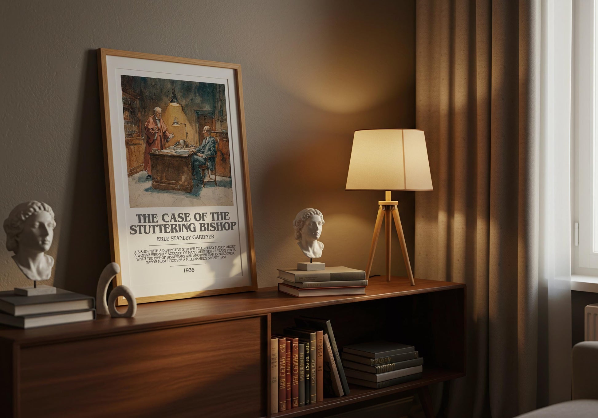 The Case of the Stuttering Bishop by Erle Stanley Gardner | Descriptive Modern Book Art | Poster