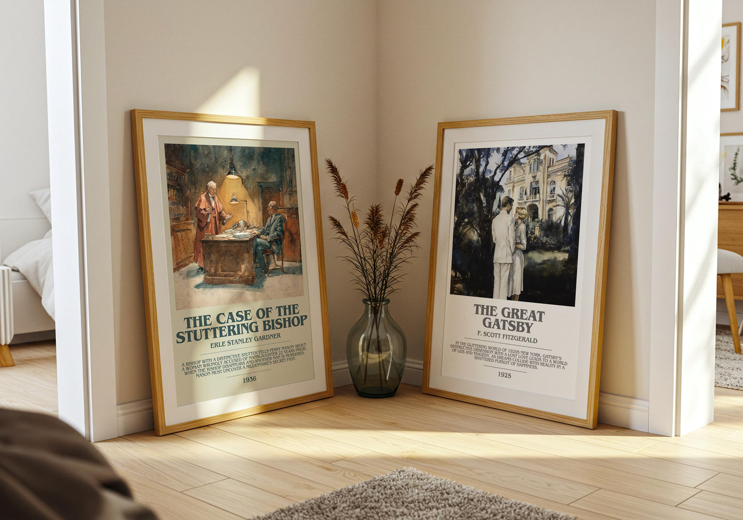 The Case of the Stuttering Bishop by Erle Stanley Gardner | Descriptive Modern Book Art | Poster