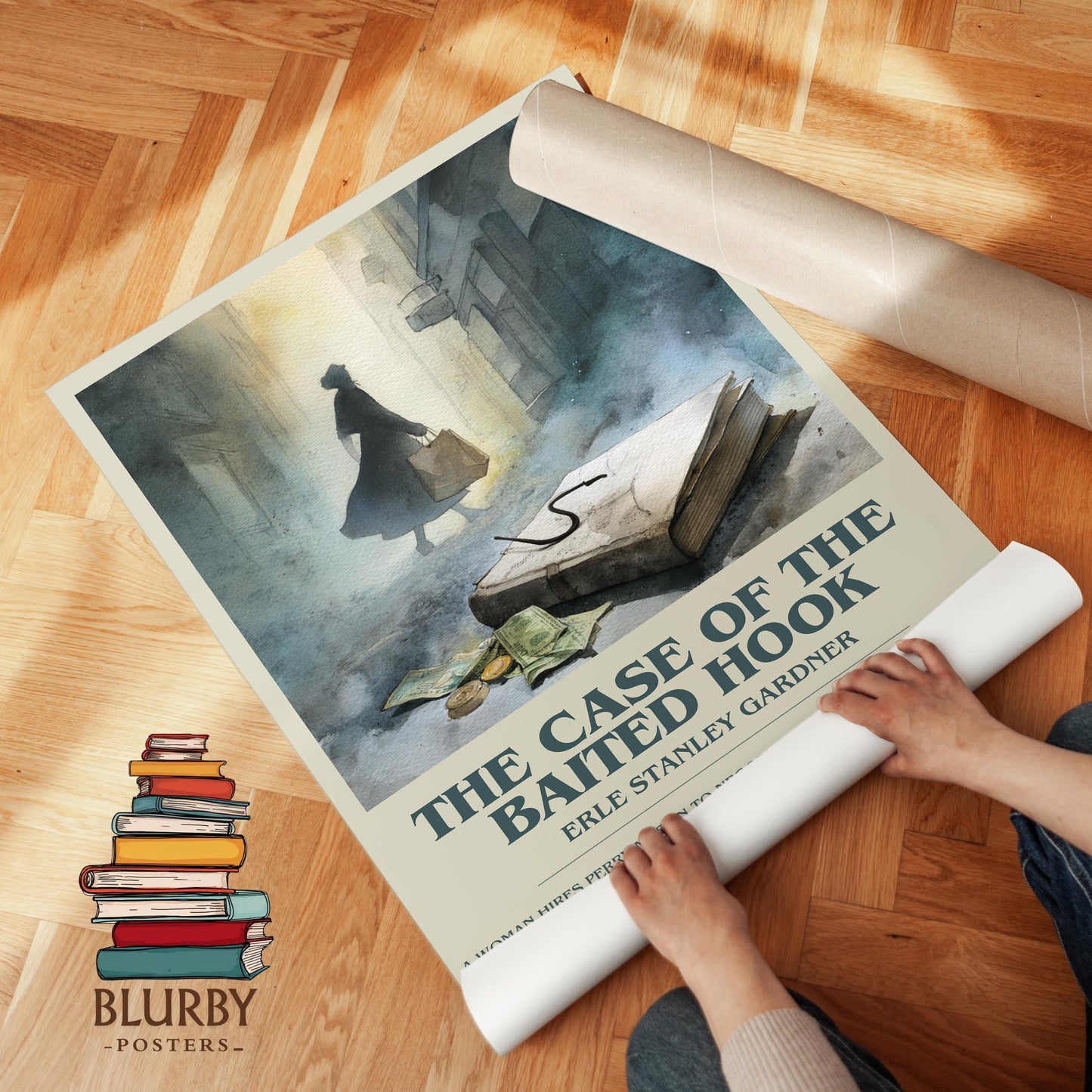 The Case of the Baited Hook by Erle Stanley Gardner | Descriptive Modern Book Art | Poster