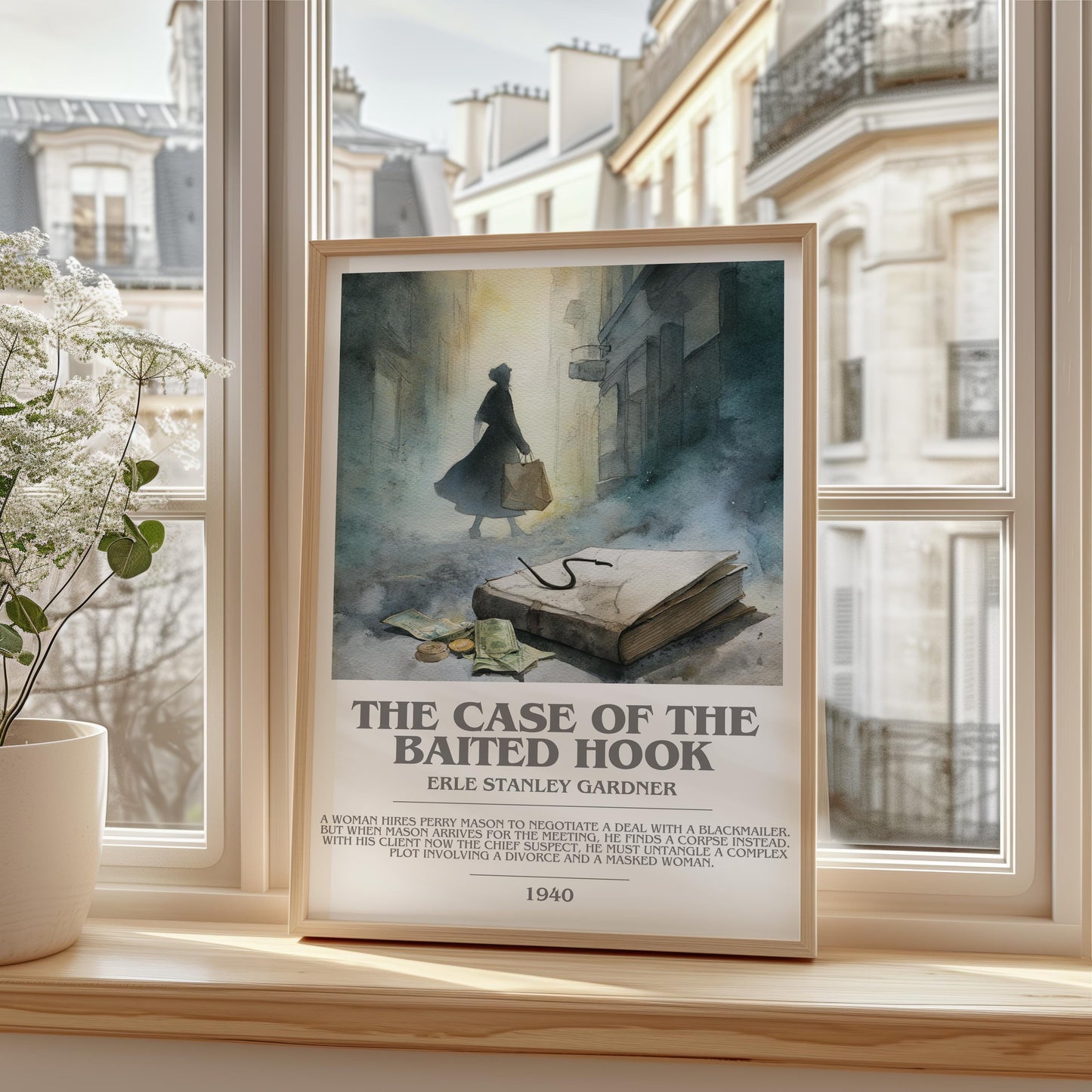 The Case of the Baited Hook by Erle Stanley Gardner | Descriptive Modern Book Art | Poster