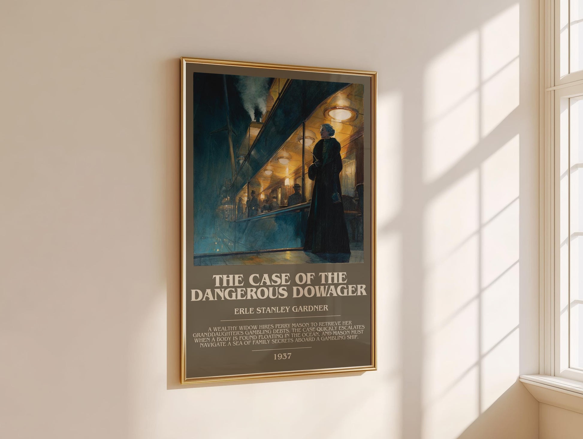 The Case of the Dangerous Dowager by Erle Stanley Gardner | Descriptive Modern Book Art | Poster