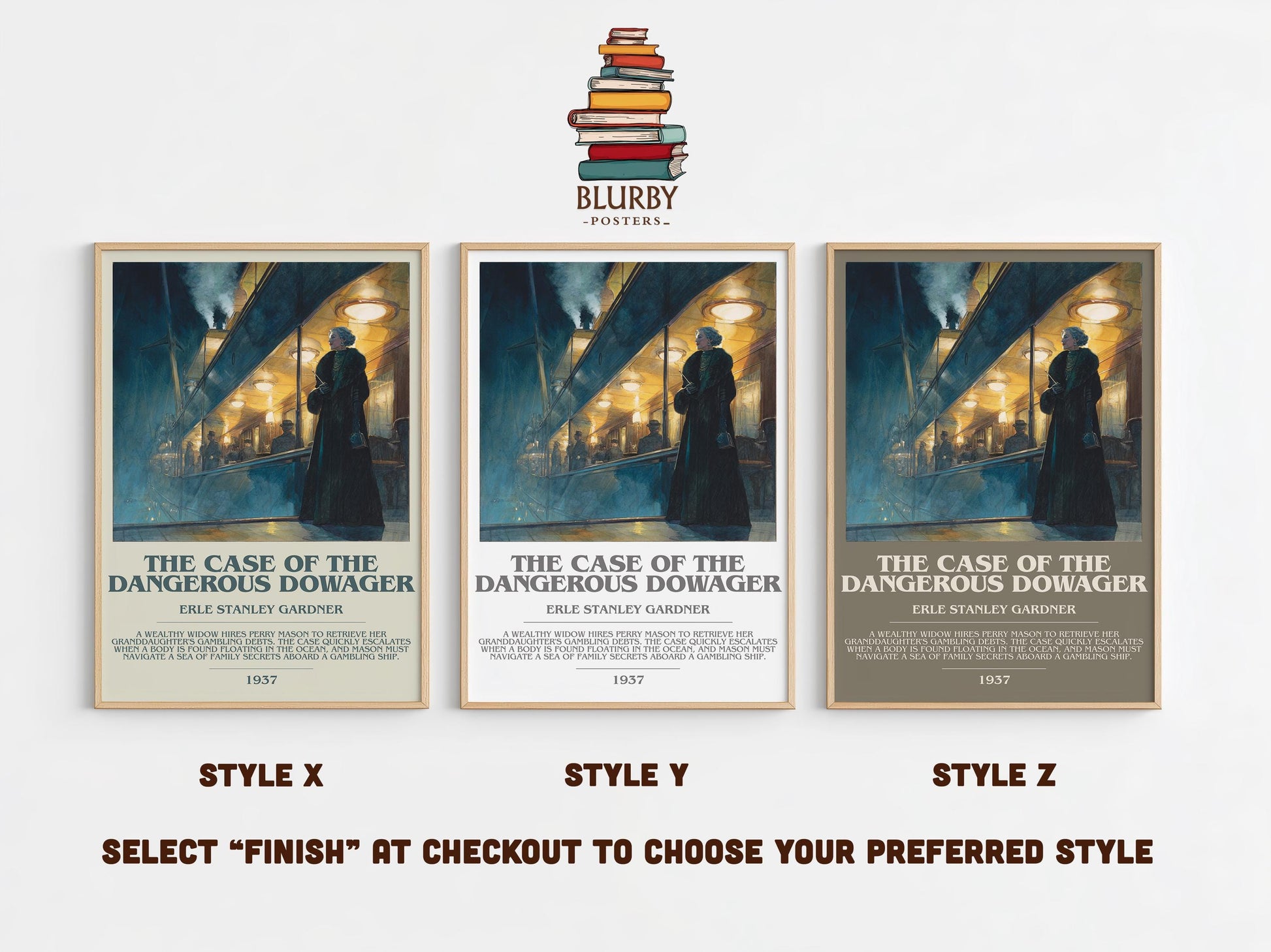 The Case of the Dangerous Dowager by Erle Stanley Gardner | Descriptive Modern Book Art | Poster