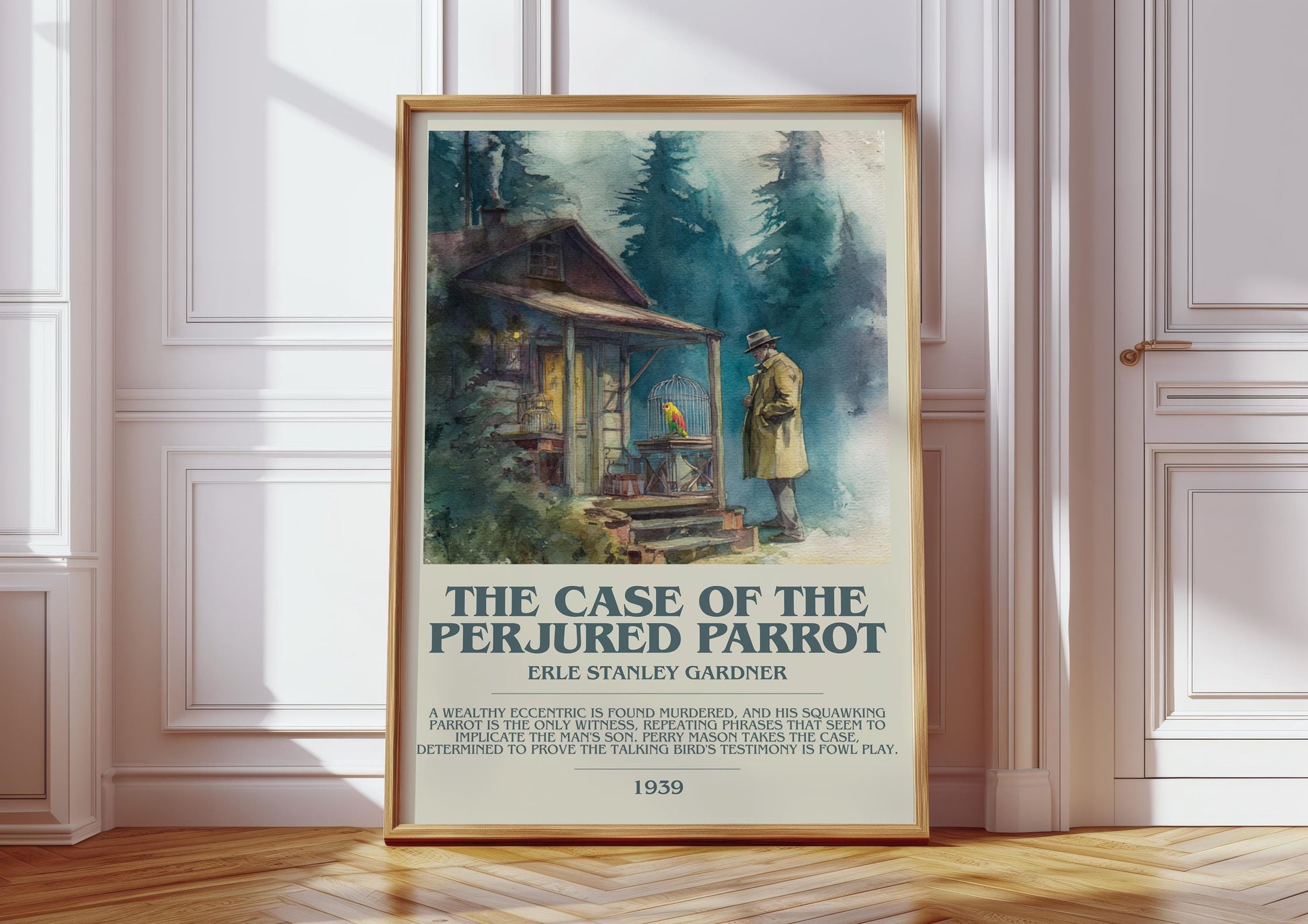 The Case of the Perjured Parrot by Erle Stanley Gardner | Descriptive Modern Book Art | Poster