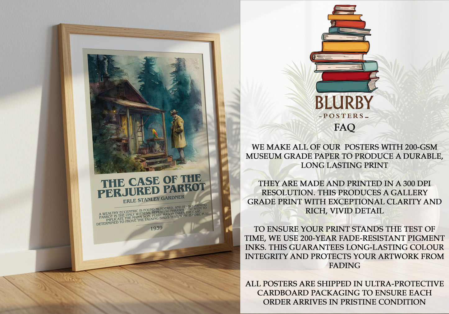 The Case of the Perjured Parrot by Erle Stanley Gardner | Descriptive Modern Book Art | Poster