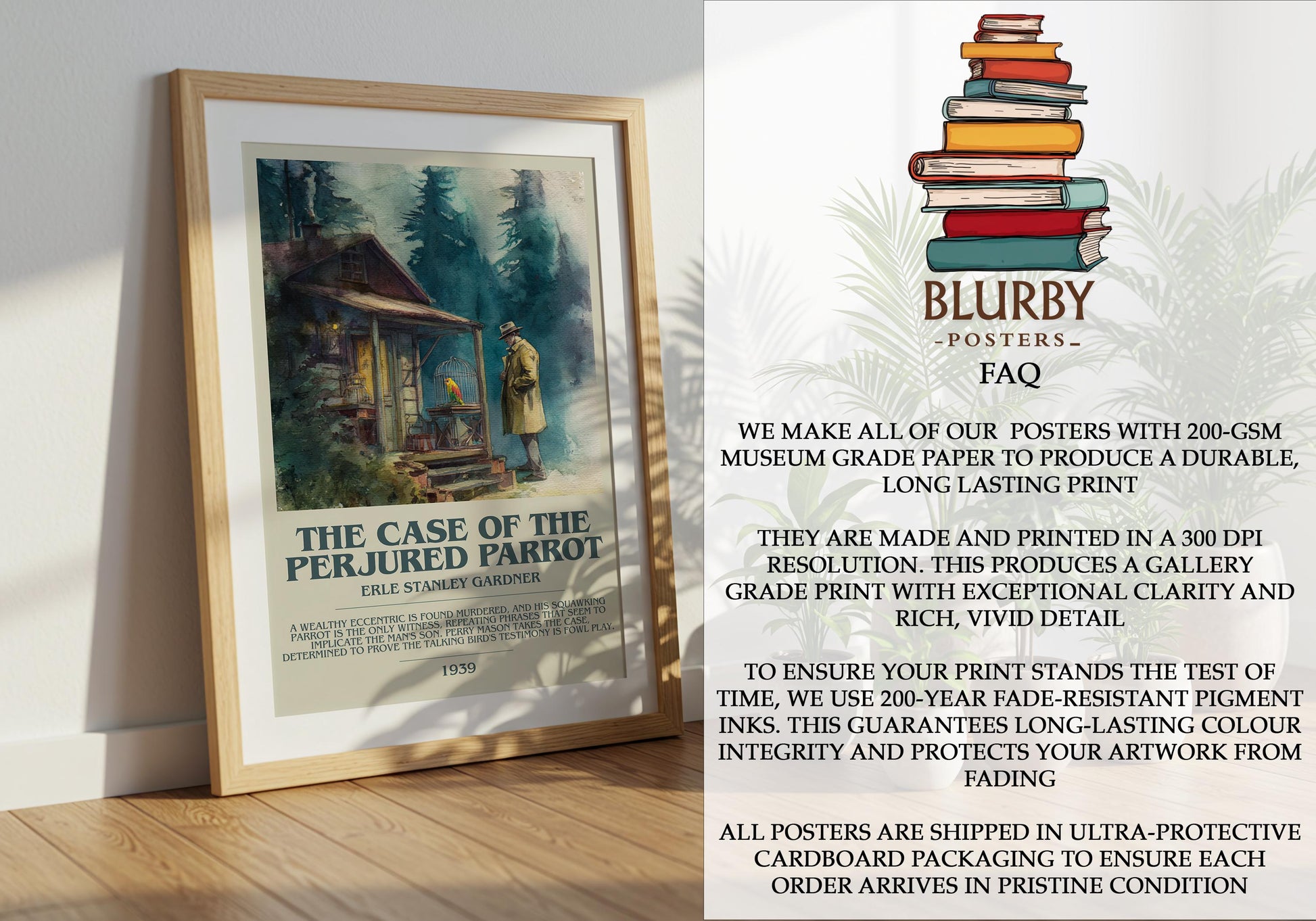 The Case of the Perjured Parrot by Erle Stanley Gardner | Descriptive Modern Book Art | Poster