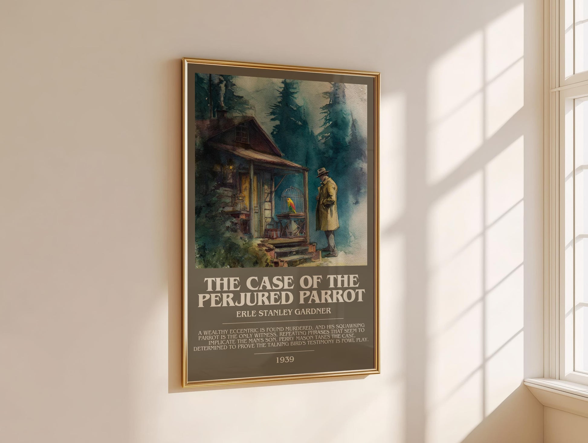 The Case of the Perjured Parrot by Erle Stanley Gardner | Descriptive Modern Book Art | Poster