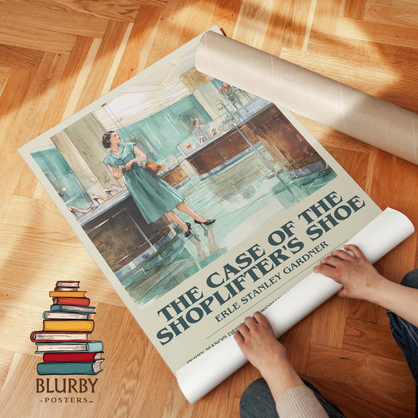 The Case of the Shoplifter's Shoe by Erle Stanley Gardner | Descriptive Modern Book Art | Poster