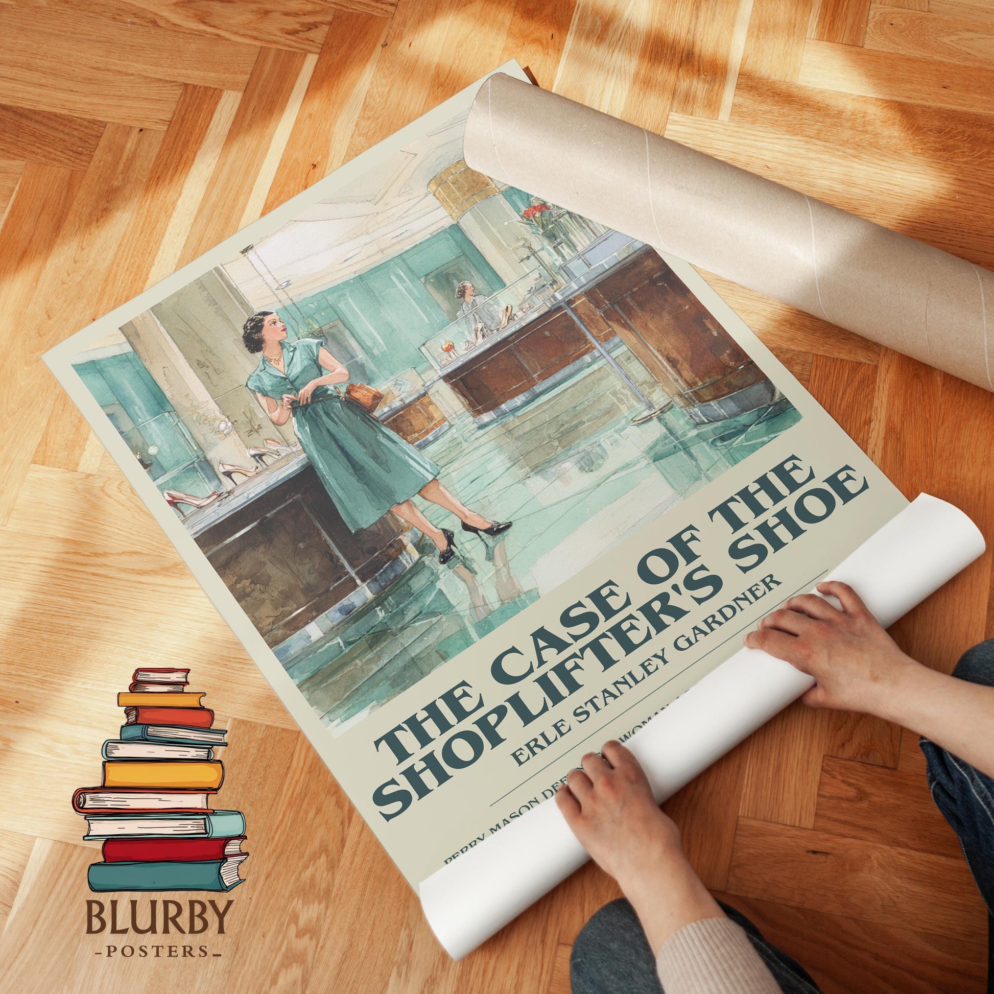 The Case of the Shoplifter's Shoe by Erle Stanley Gardner | Descriptive Modern Book Art | Poster