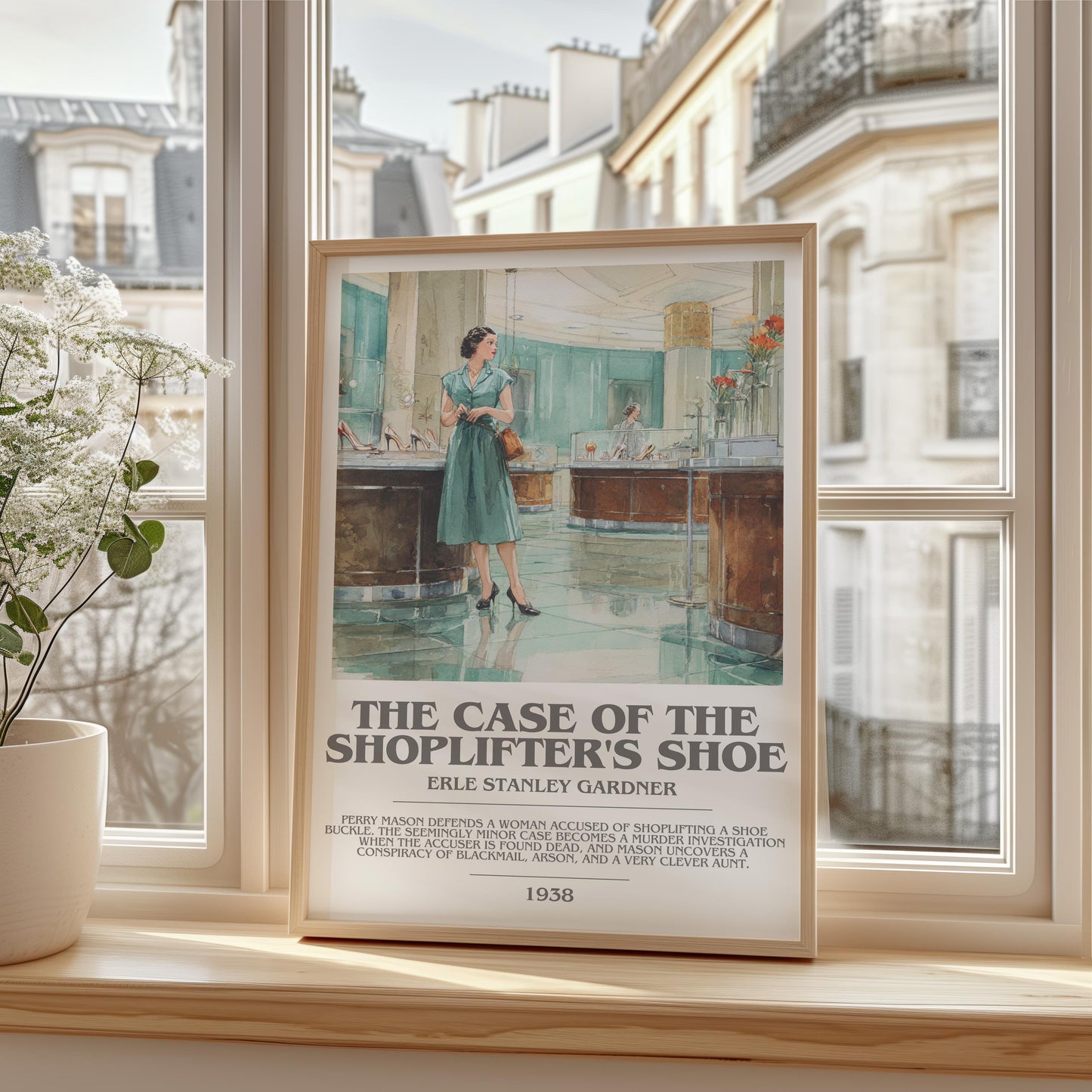 The Case of the Shoplifter's Shoe by Erle Stanley Gardner | Descriptive Modern Book Art | Poster