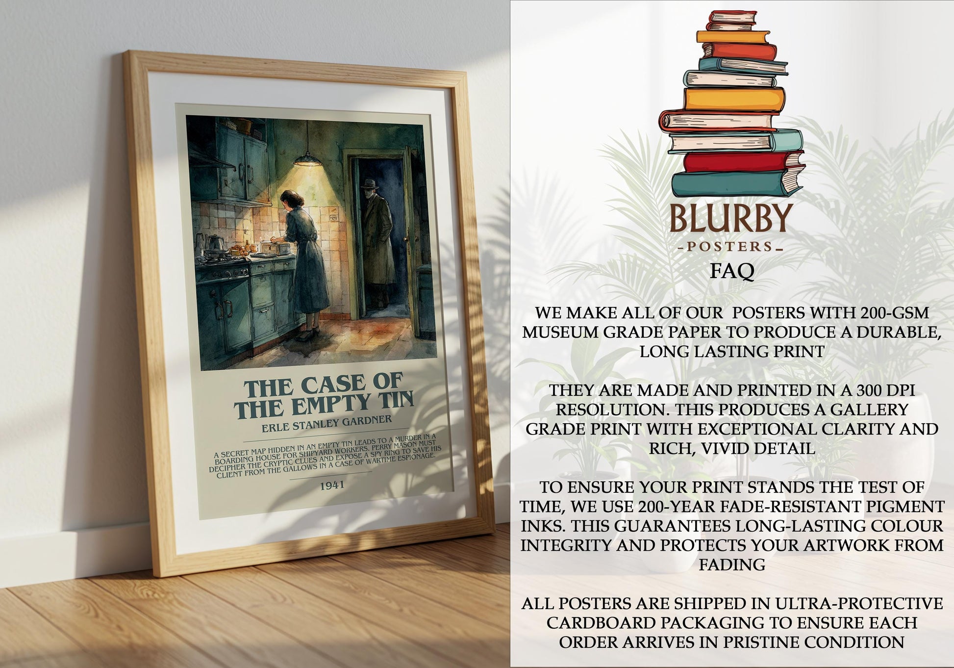 The Case of the Empty Tins by Erle Stanley Gardner | Descriptive Modern Book Art | Poster