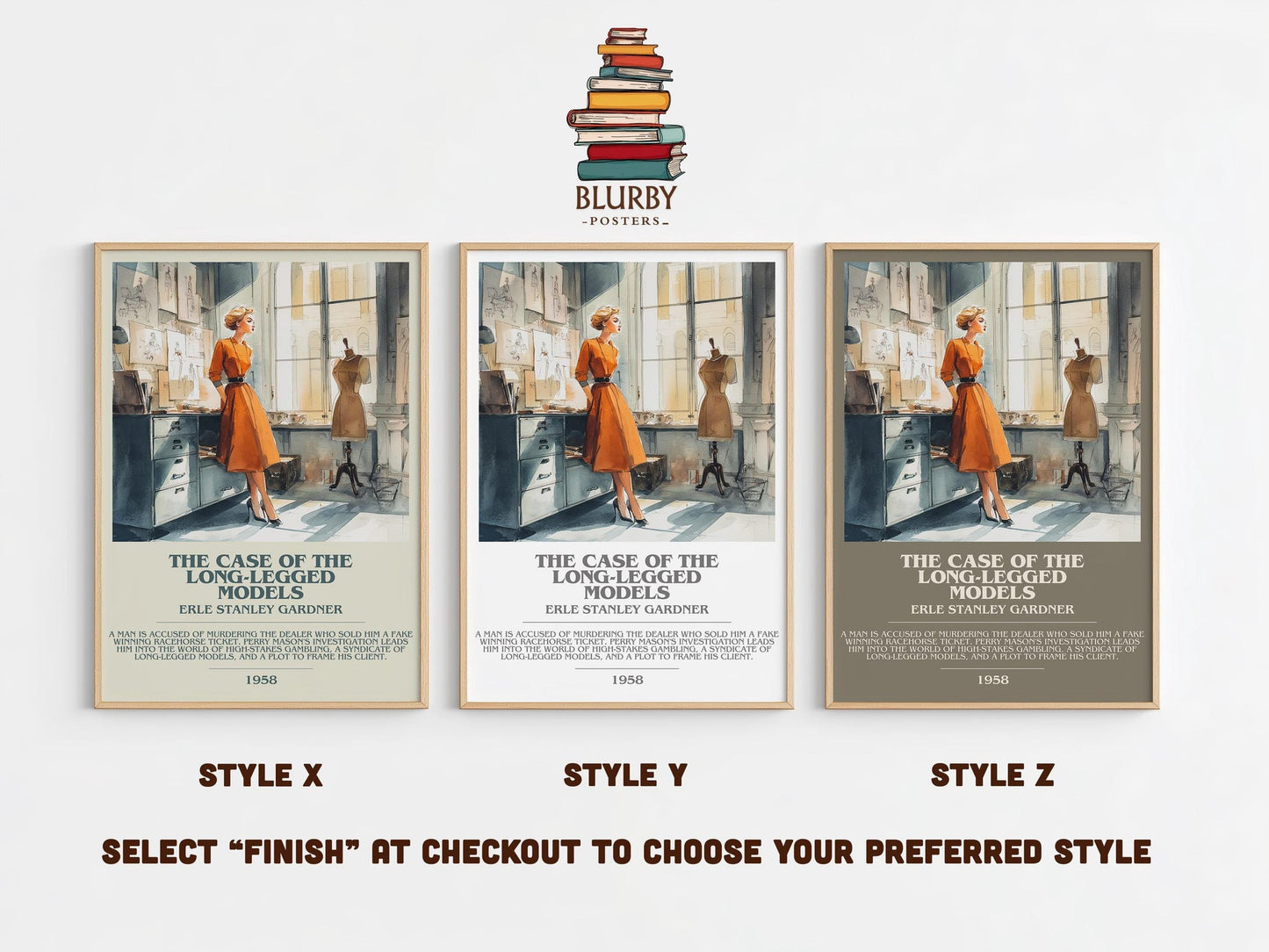 The Case of the Long-legged Models bookish poster colour and style options – Erle Stanley Gardner book art