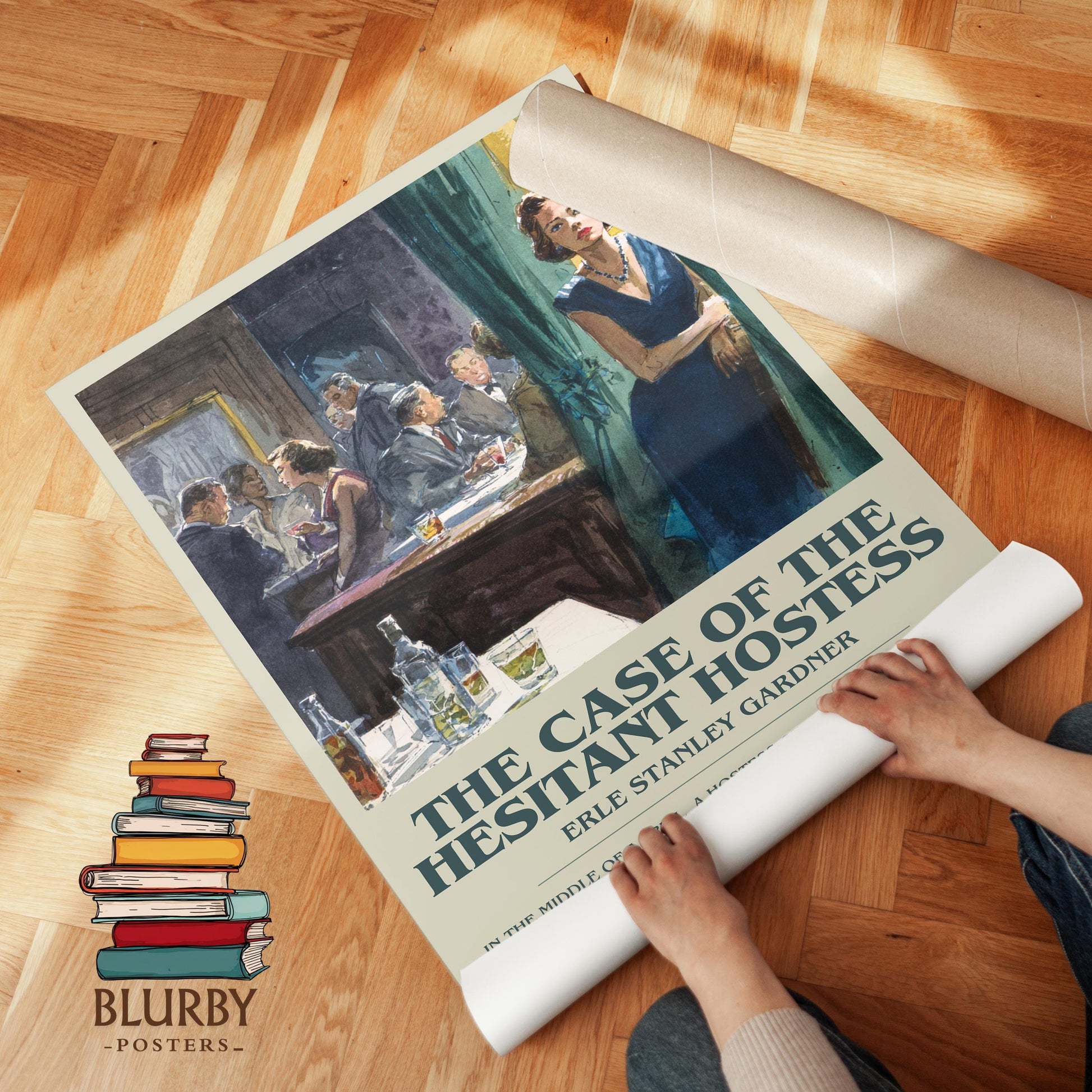 The Case of the Hesitant Hostess by Erle Stanley Gardner | Descriptive Modern Book Art | Poster