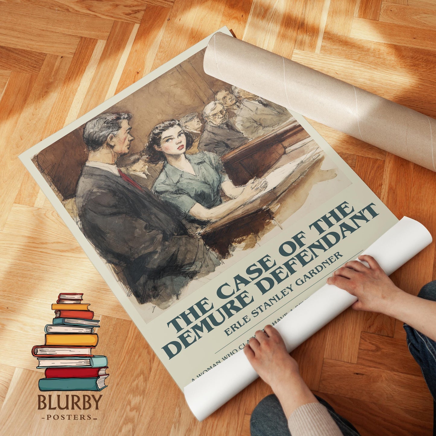 The Case of the Demure Defendant by Erle Stanley Gardner | Descriptive Modern Book Art | Poster